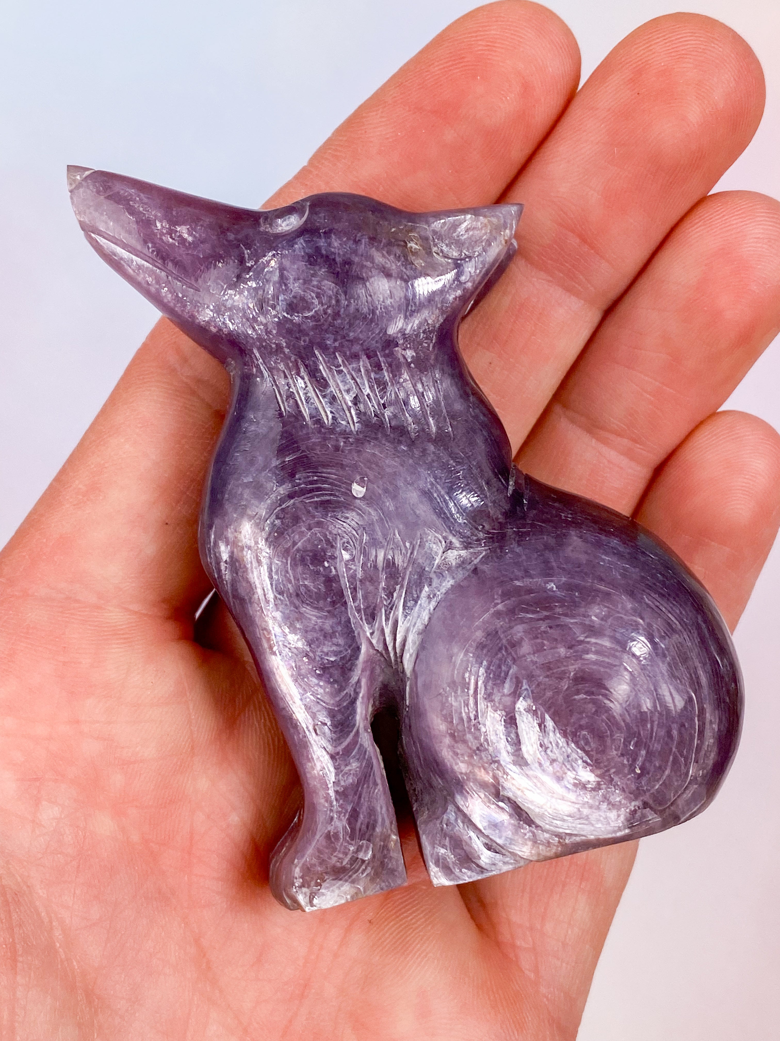 Gem Lepidolite Wolf (No. 1)