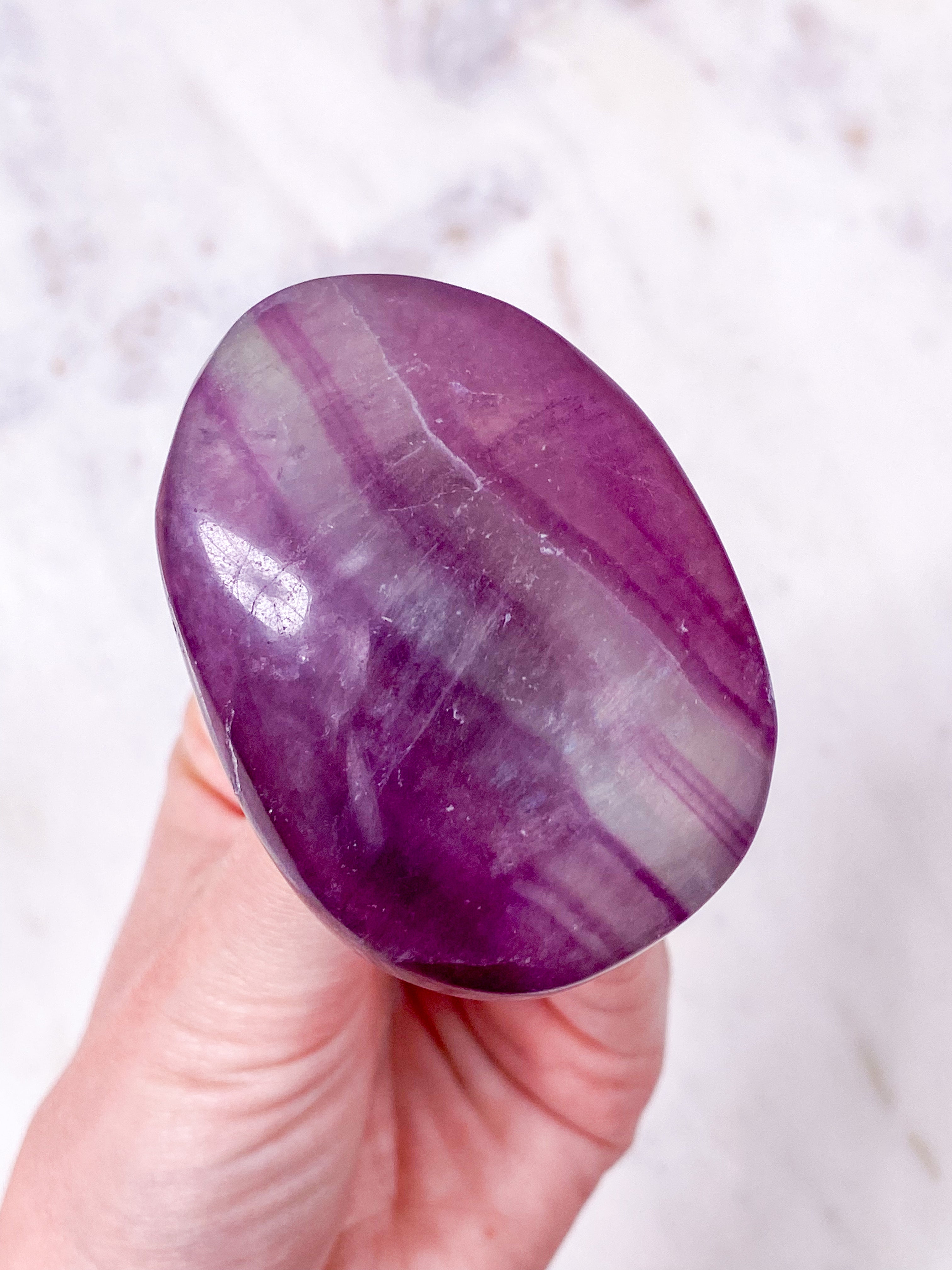 Regnbue Fluorit Palmstone (Nr. 3)