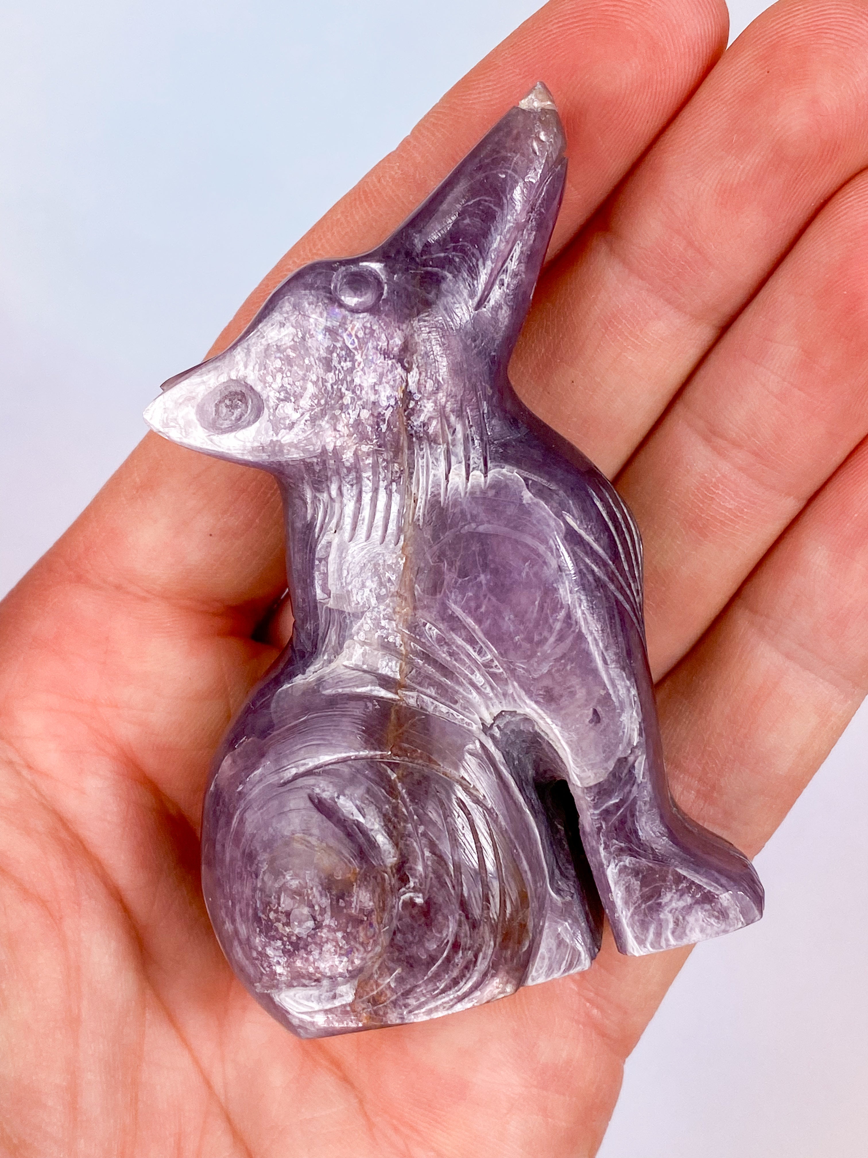 Gem Lepidolite Wolf (No. 1)