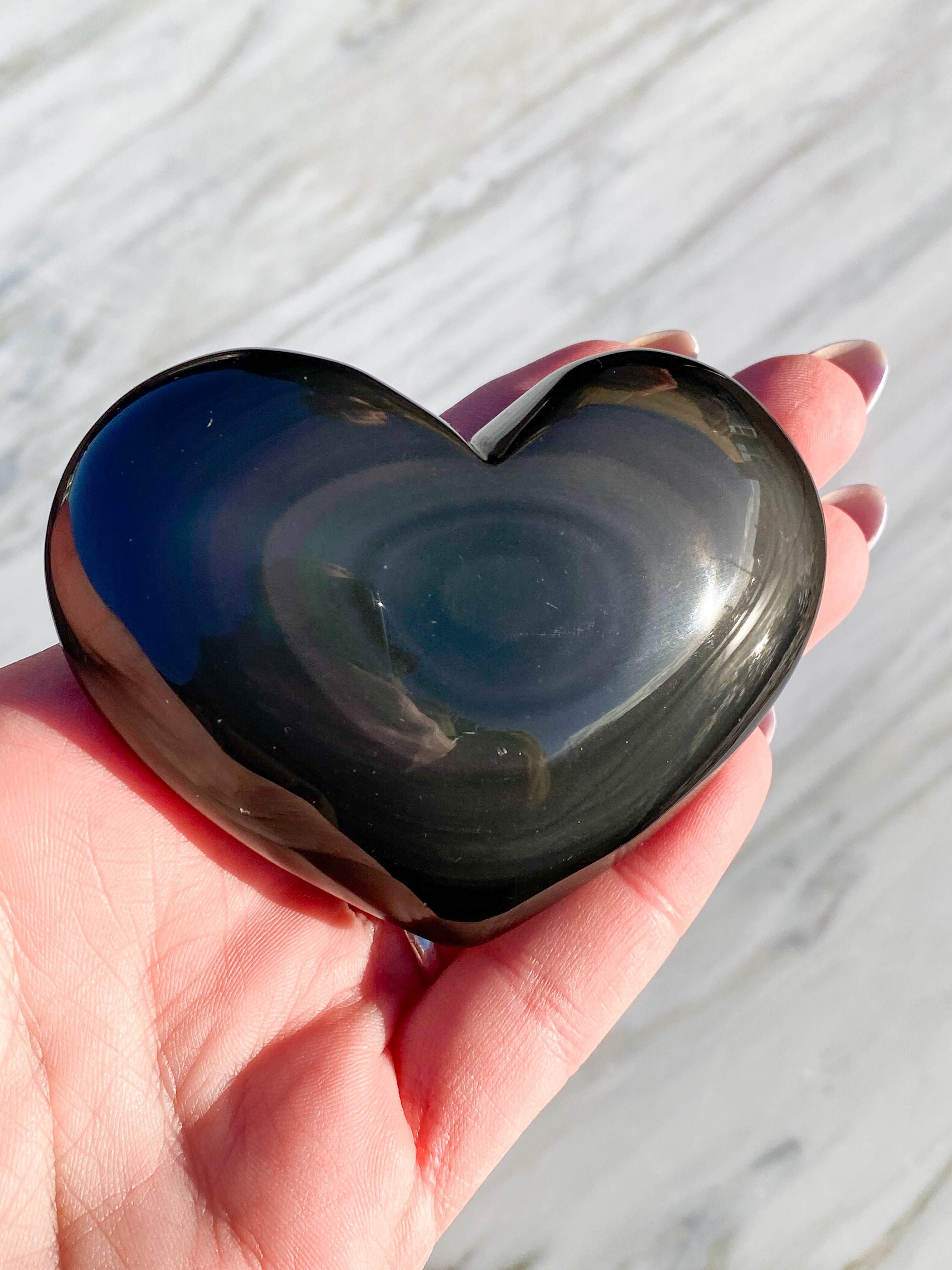 Regnbue Obsidian Hjerte (Nr. 7)
