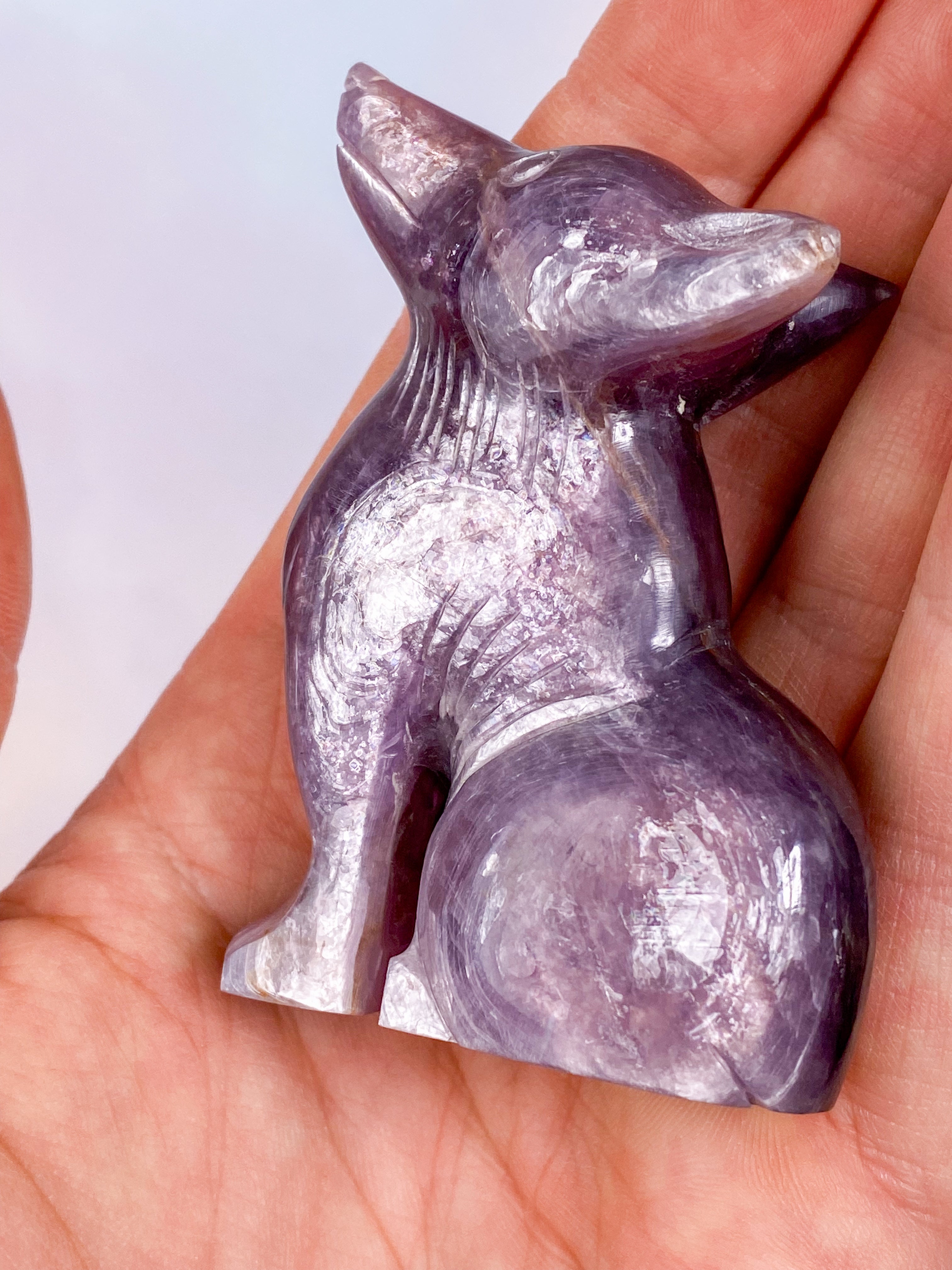 Gem Lepidolite Wolf (No. 4)