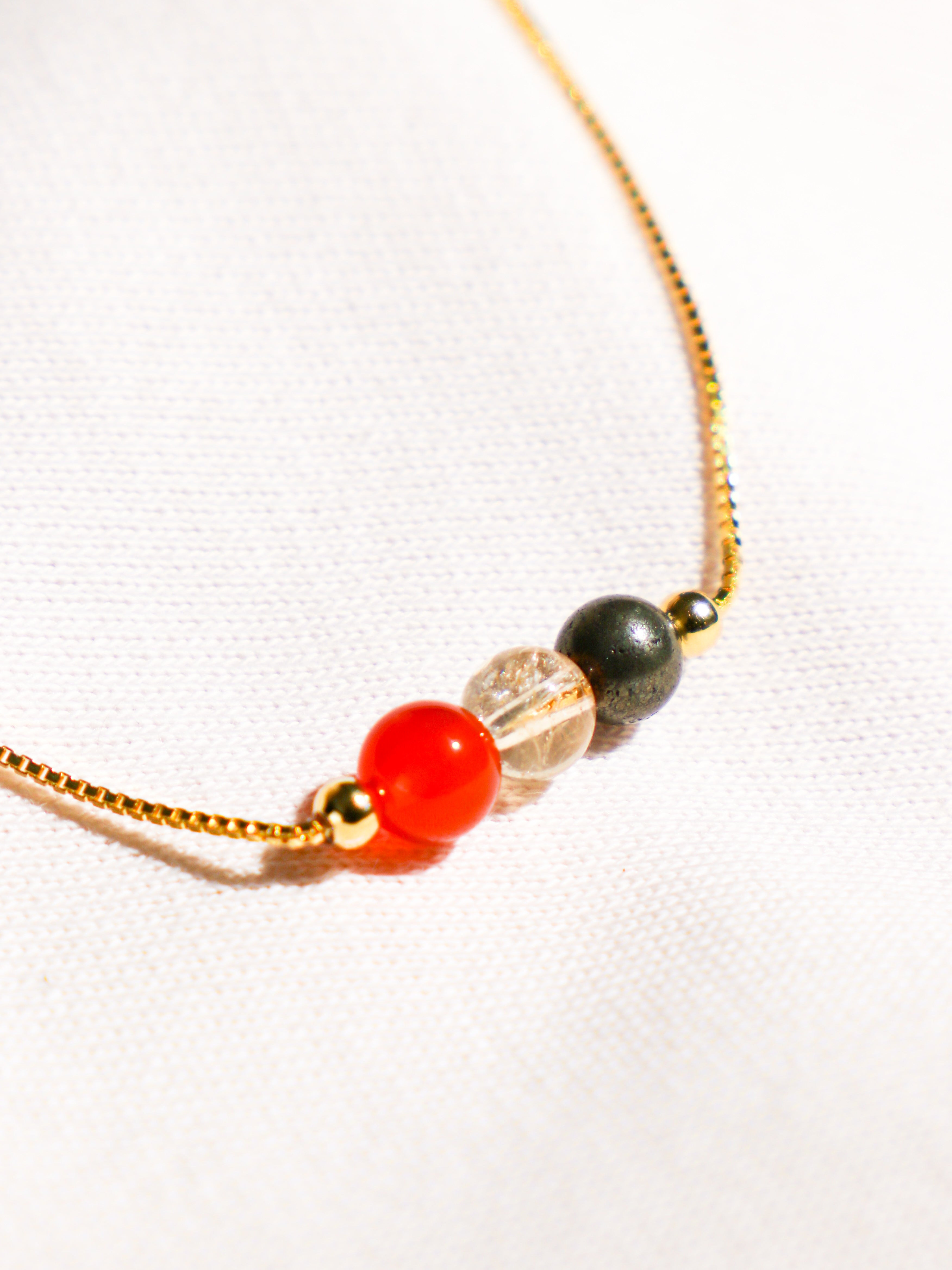 Motivation - Intention Gems Bracelet (Pyrite, Citrine, Carnelian)