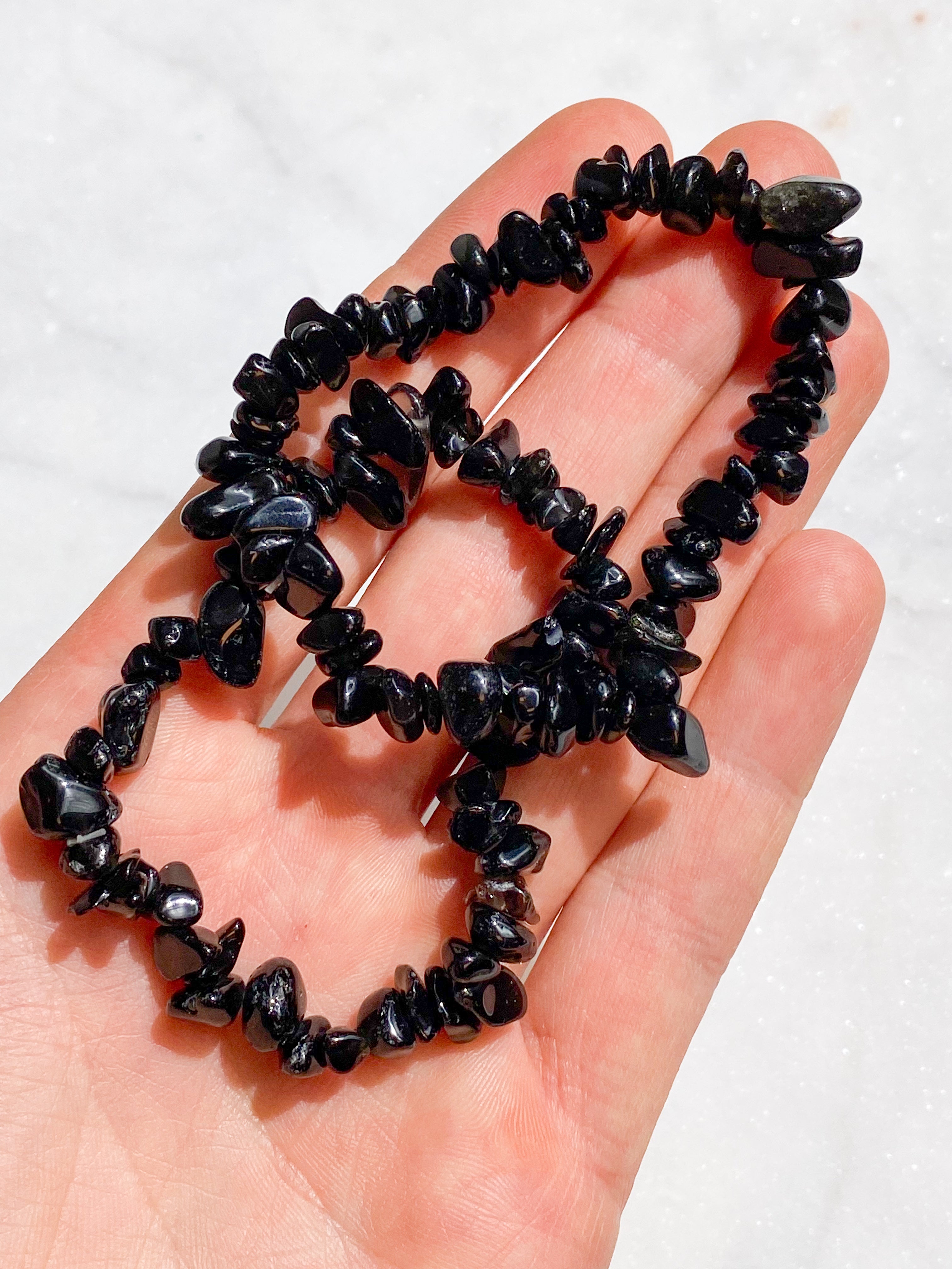 Obsidian Chip Armbånd