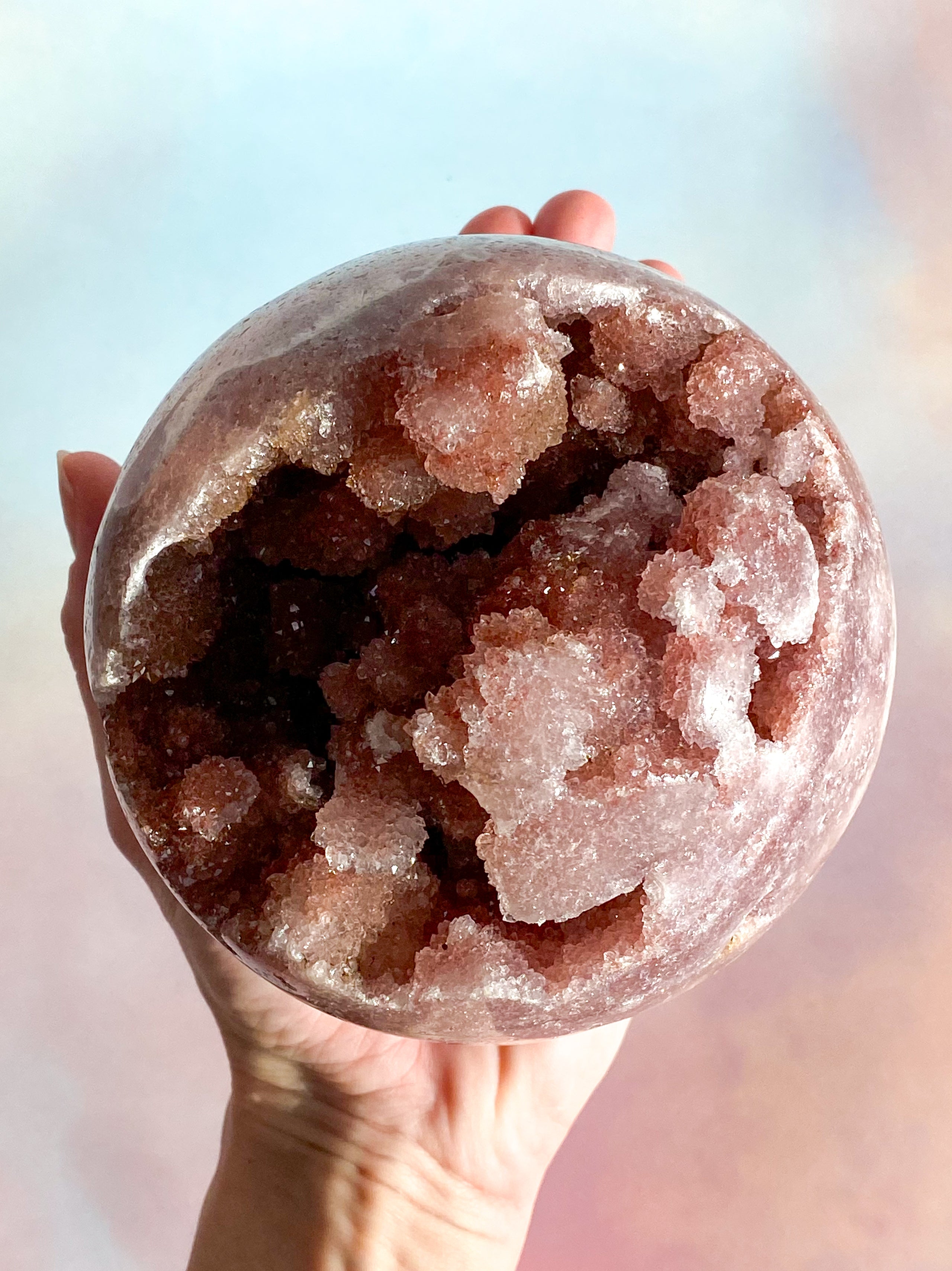 Kæmpe Druzy Pink Ametyst Kugle (Nr. 1) Eksklusiv kvalitet