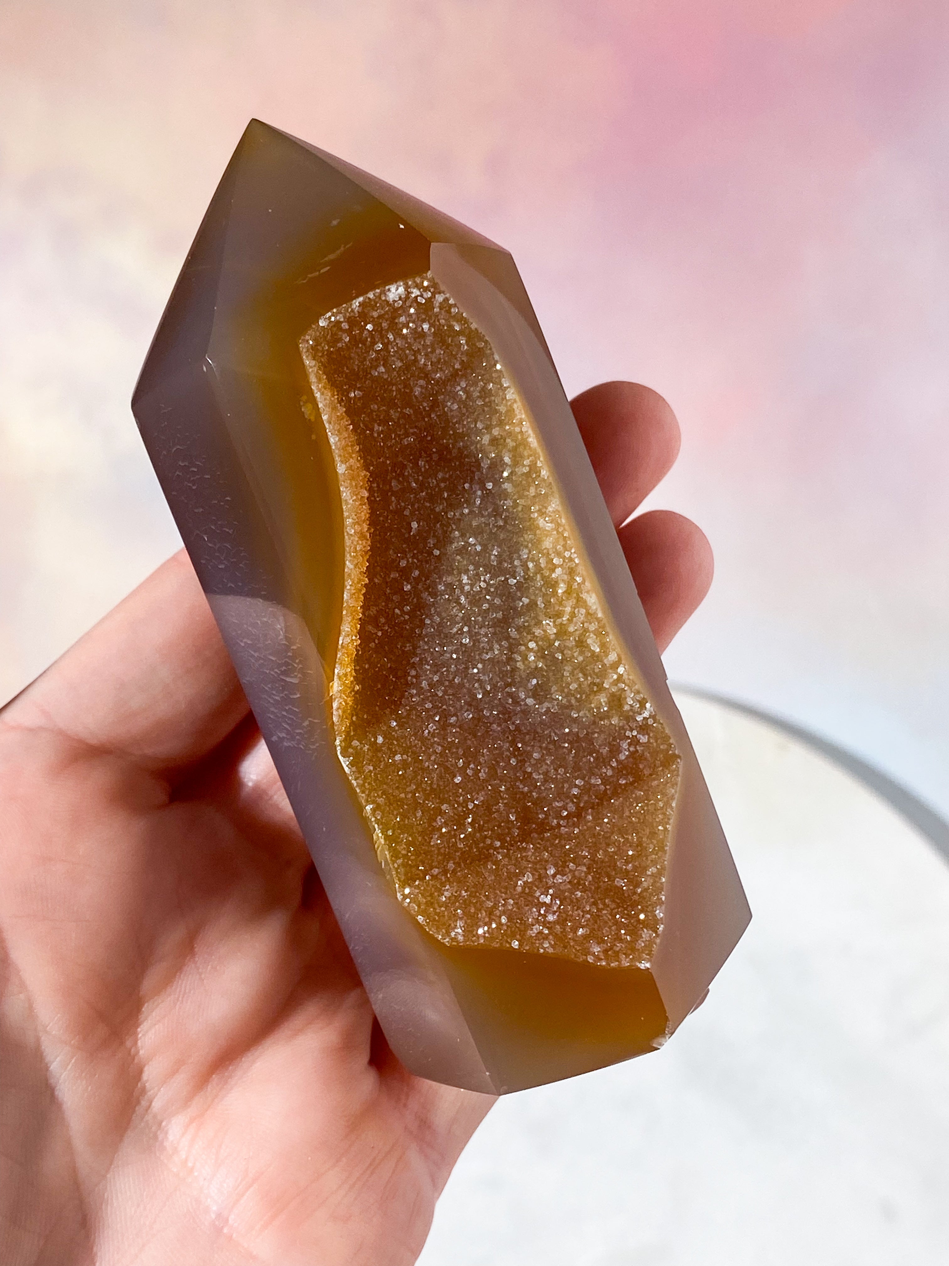 Druzy Agat Tårn (Nr. 28)