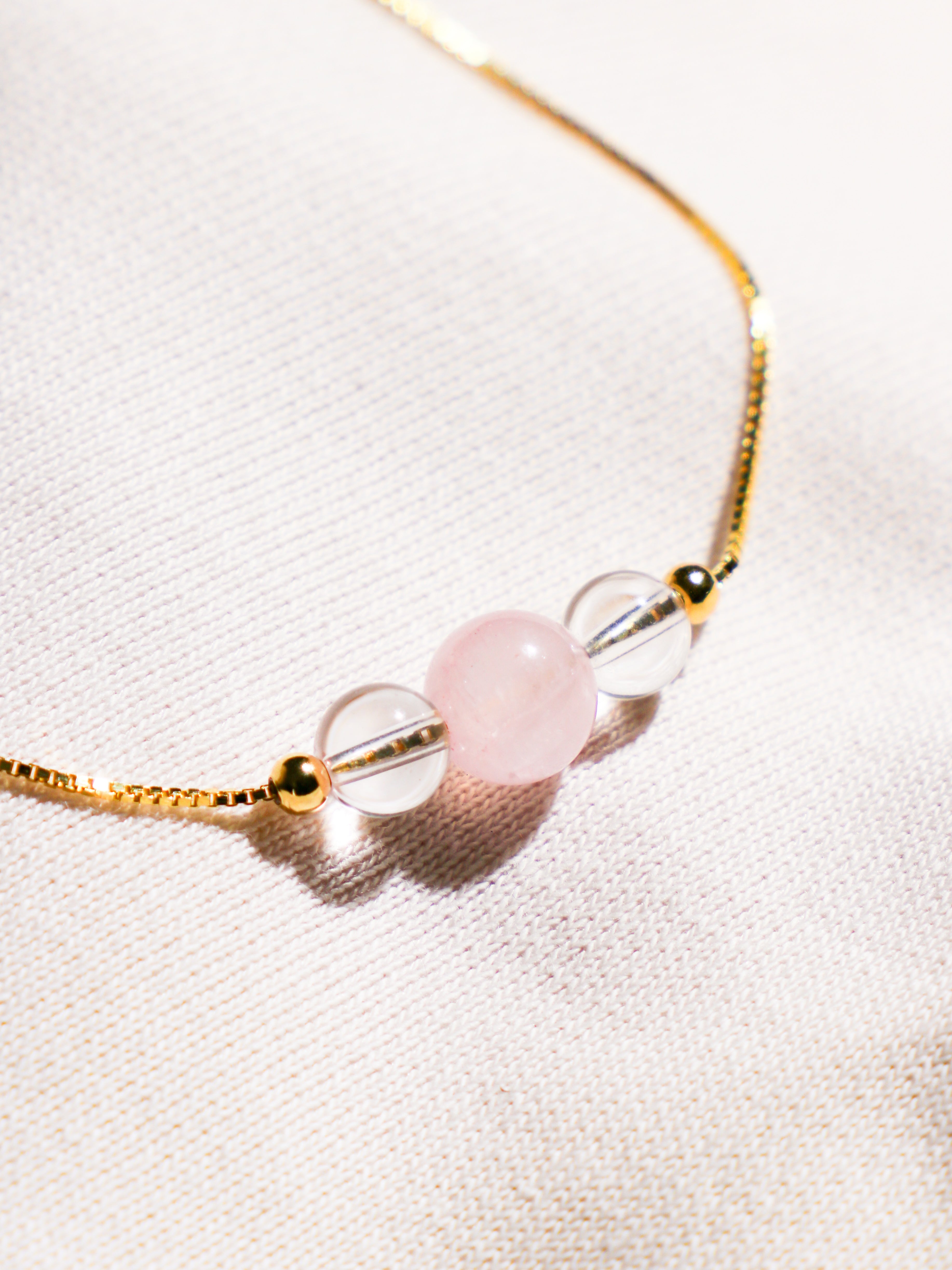 Love - Intention Gems Bracelet (Rock Crystal, Rose Quartz)