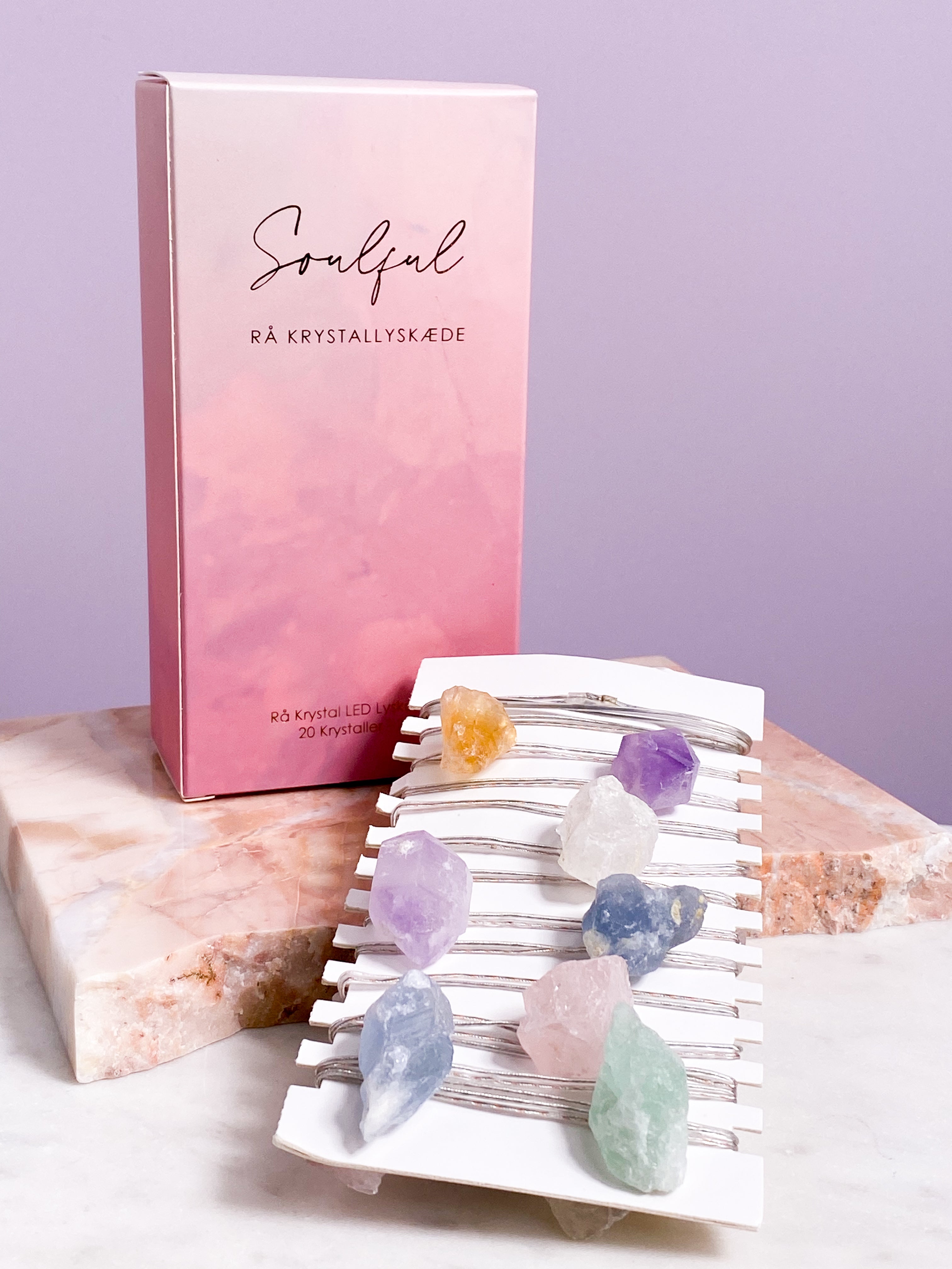 OUTLET - Regnbue LED Krystallyskæde