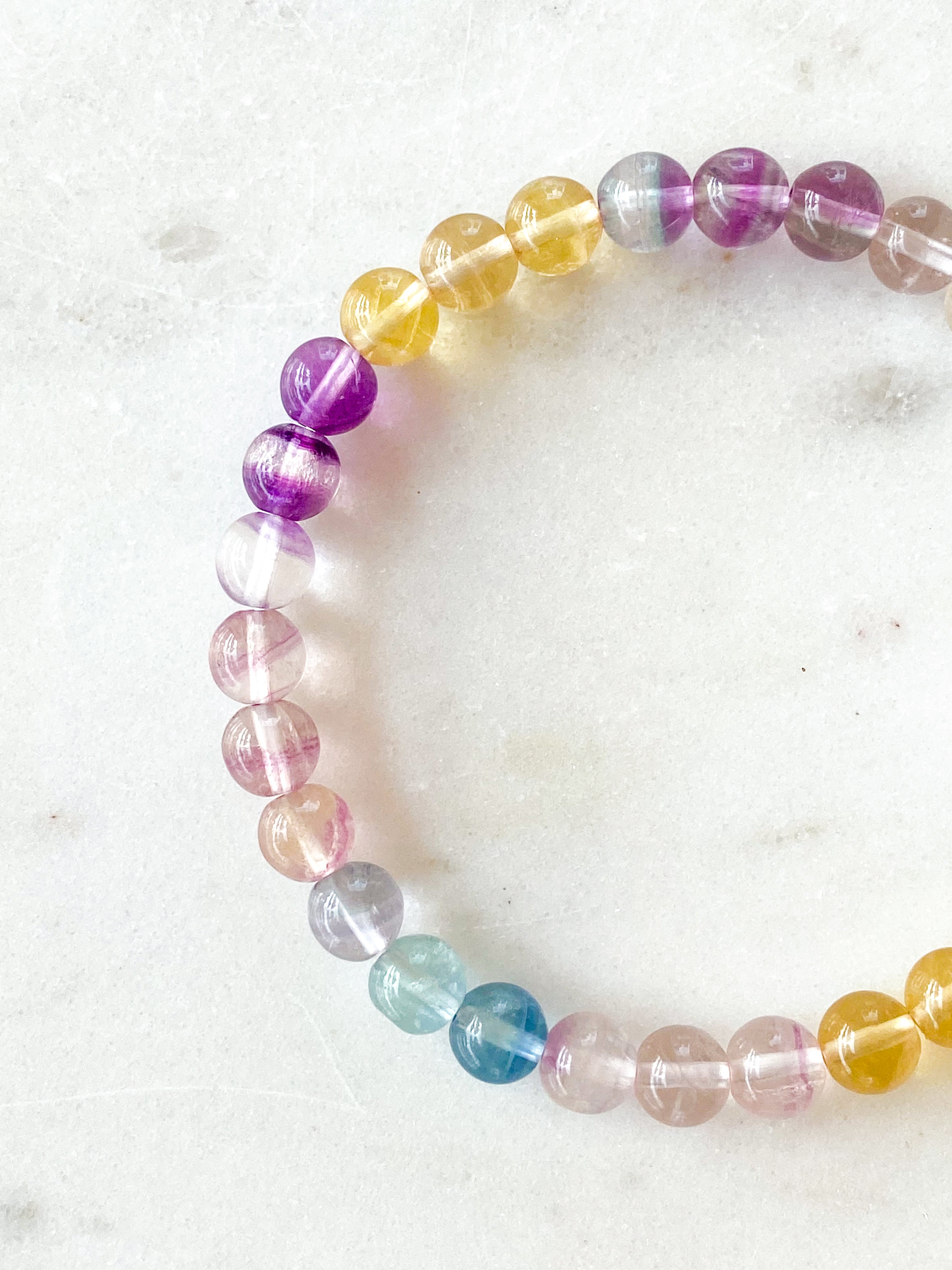 Candy Regnbue Fluorit Armbånd