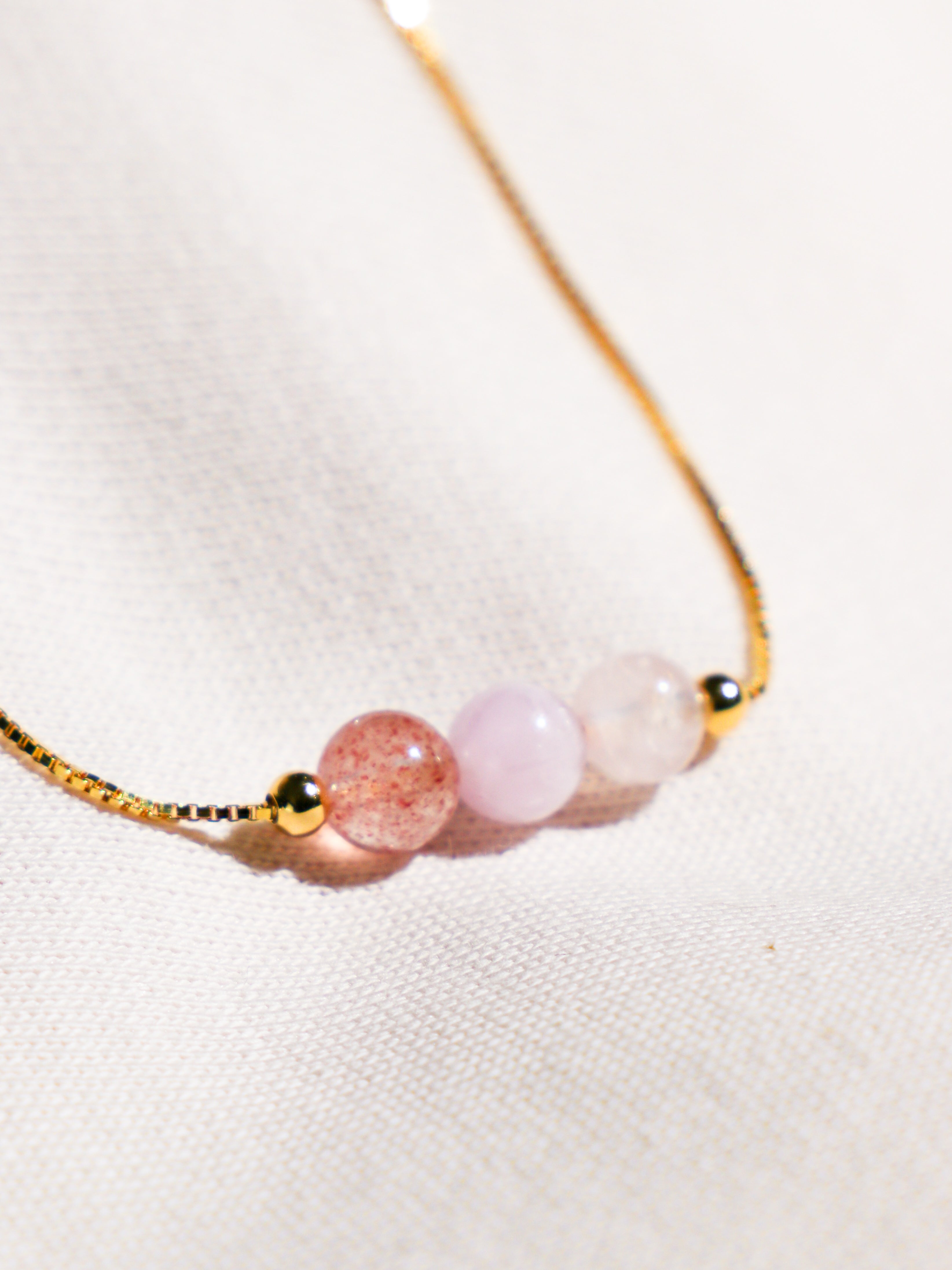 Self-Love - Intention Gems Bracelet (Rose Quartz, Kunzite, Strawberry Quartz)