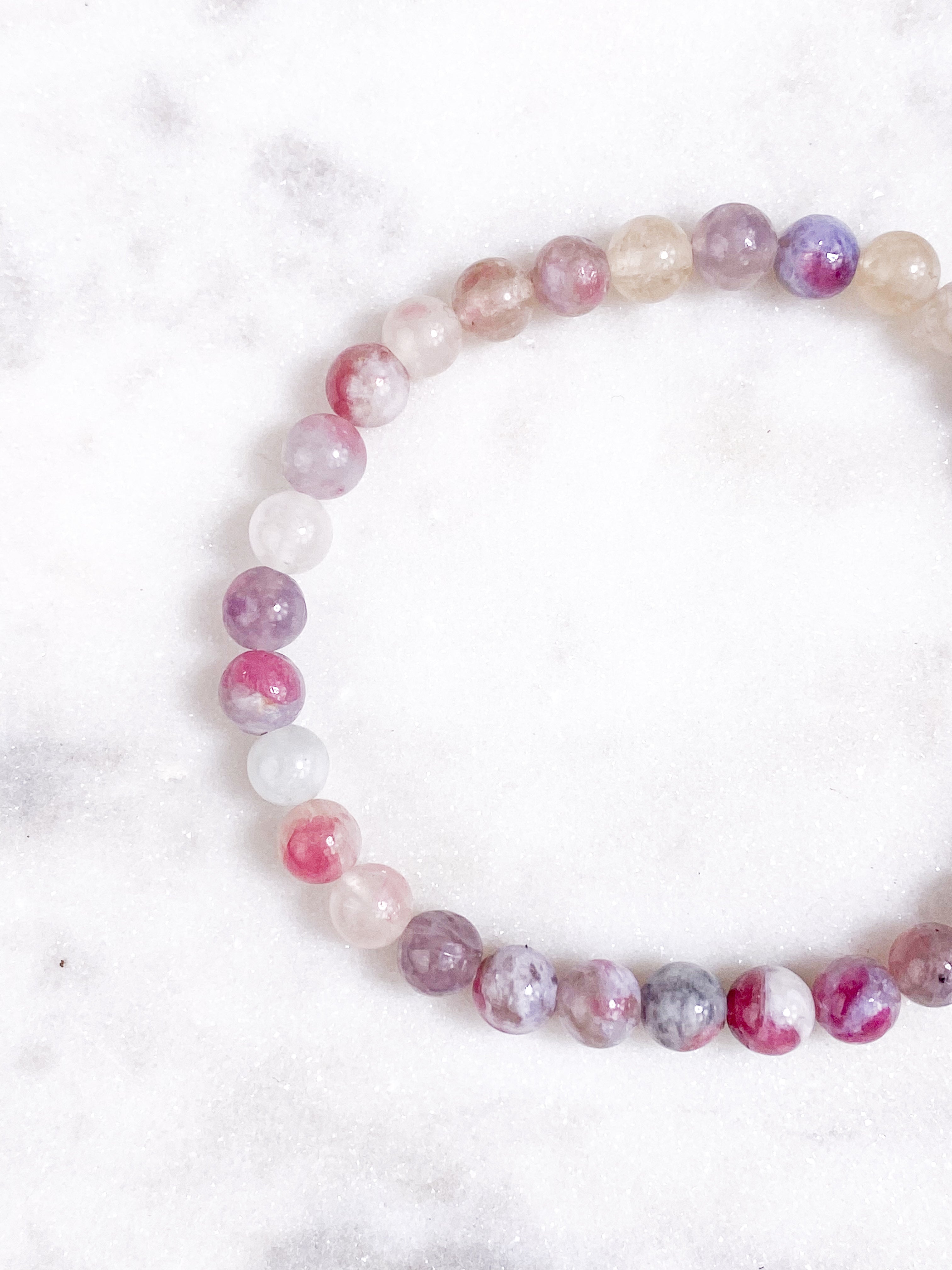 Pink Turmalin & Lepidolit (Unicorn) Armbånd
