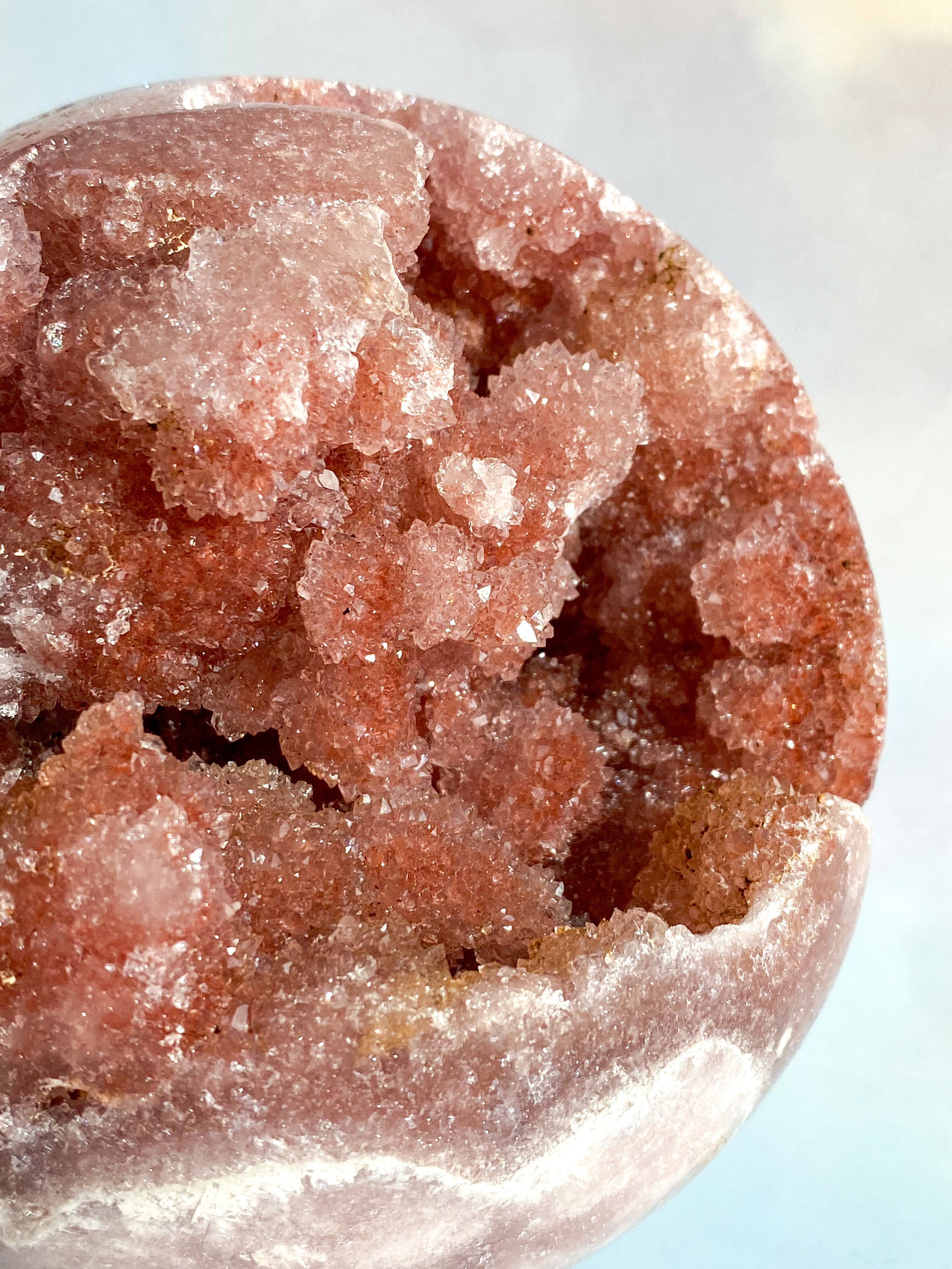 Kæmpe Druzy Pink Ametyst Kugle (Nr. 1) Eksklusiv kvalitet