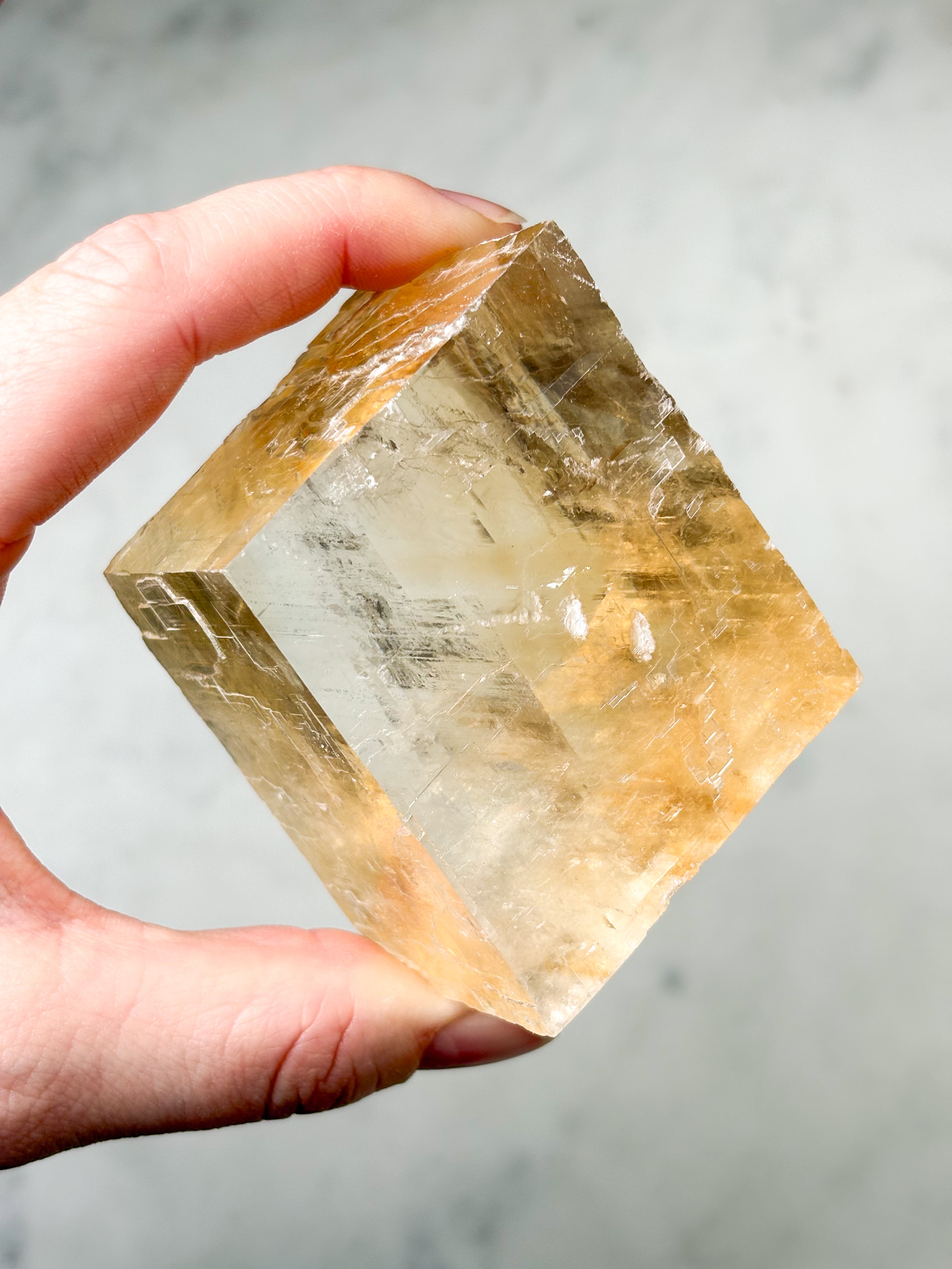 Optisk Honning Calcit Rå (Nr. 7)