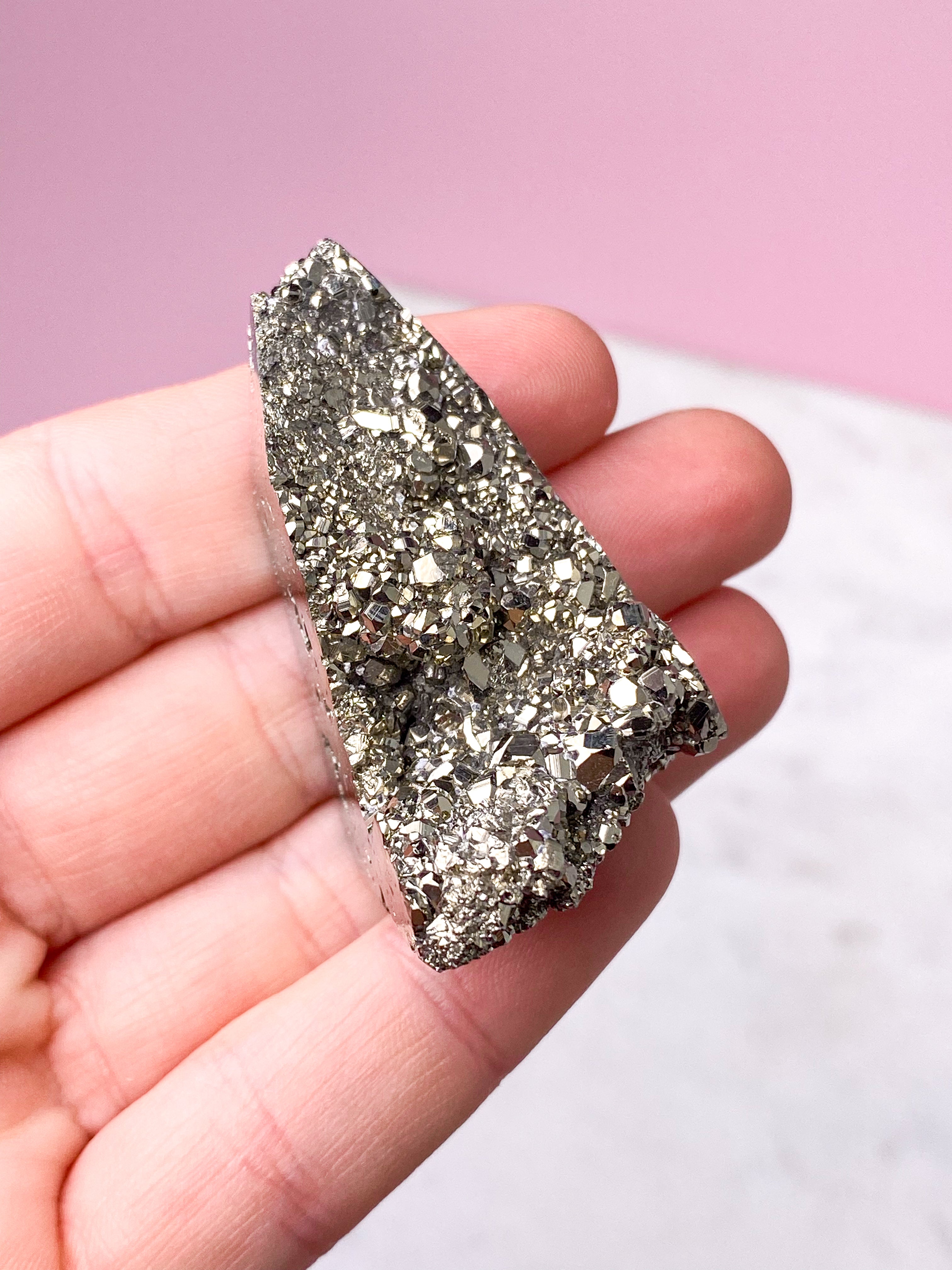 Druzy Pyrit Tårn (Nr. 18)