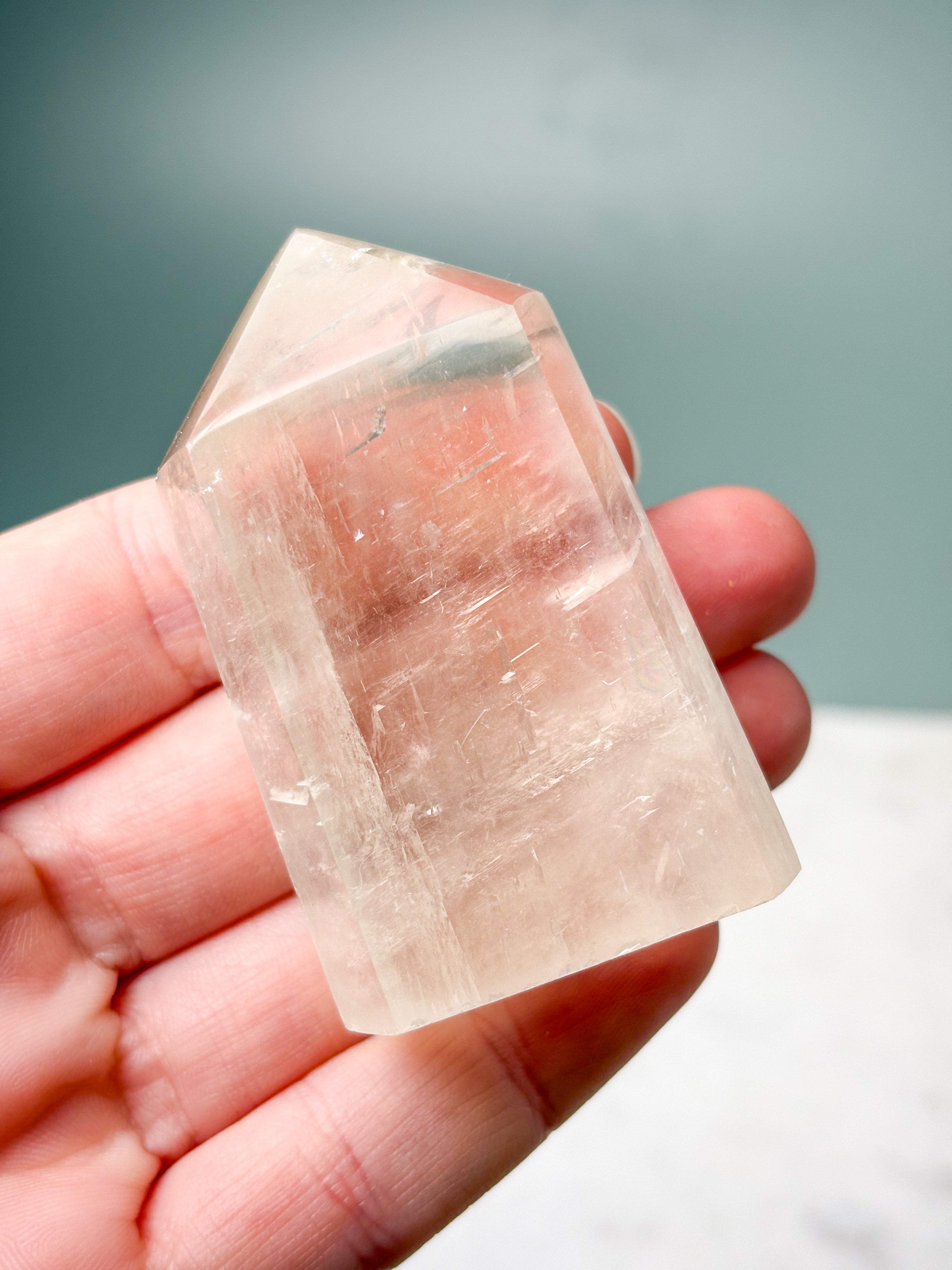 Optisk Honning Calcit Tårn (Nr. 5)