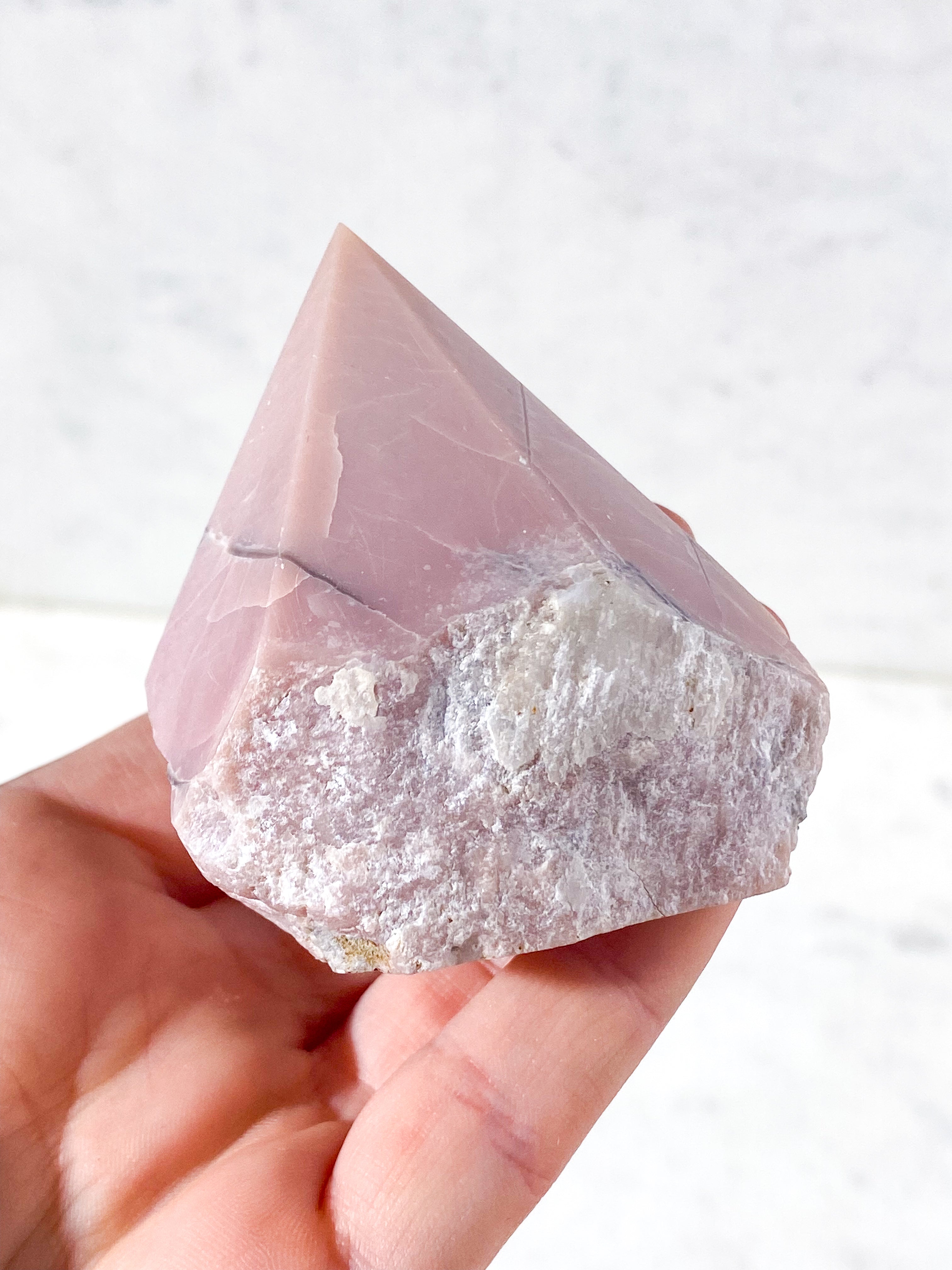 Pink Opal Med Semipoleret Spids (Nr. 1)
