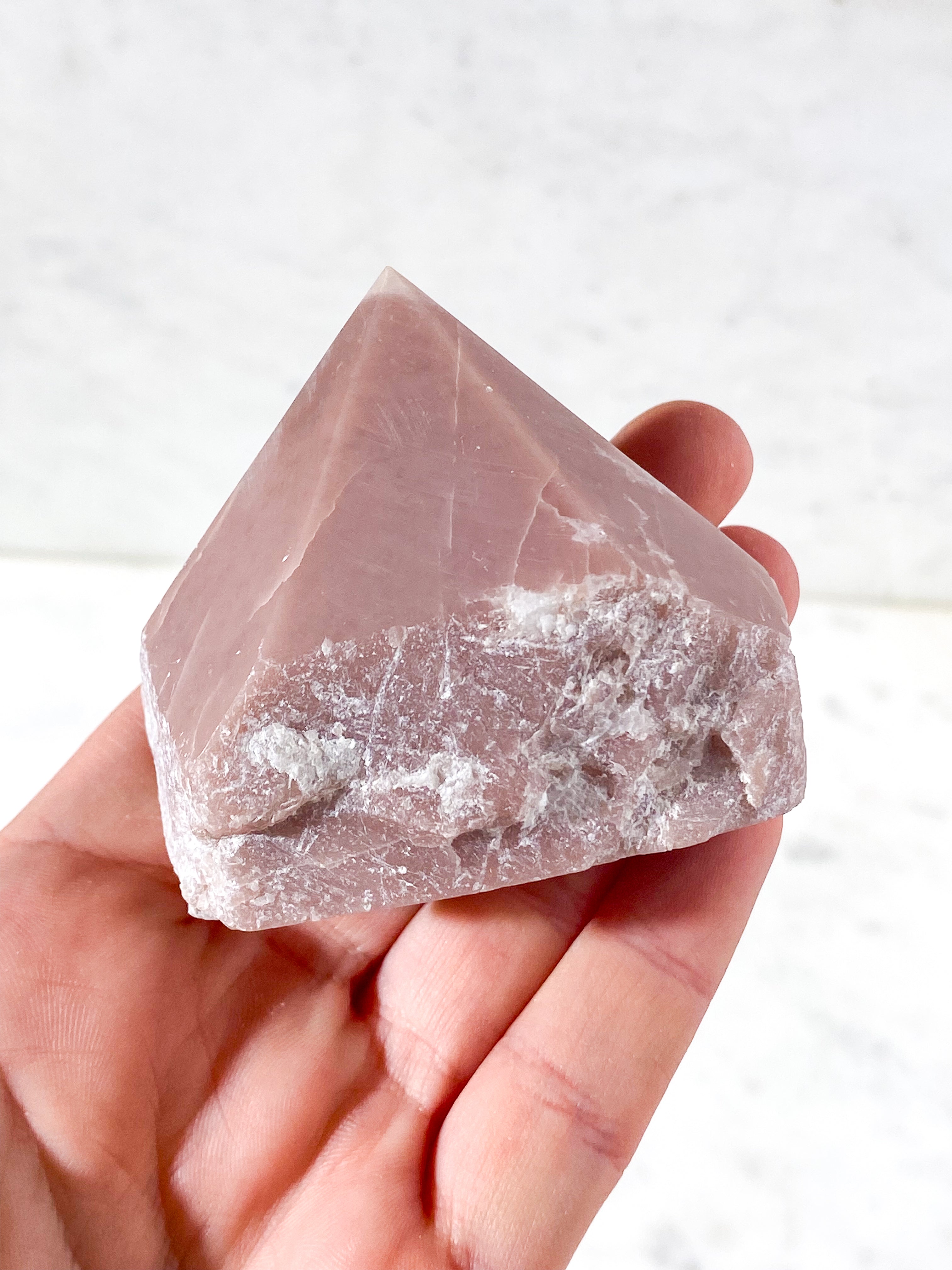 Pink Opal Med Semipoleret Spids (Nr. 3)