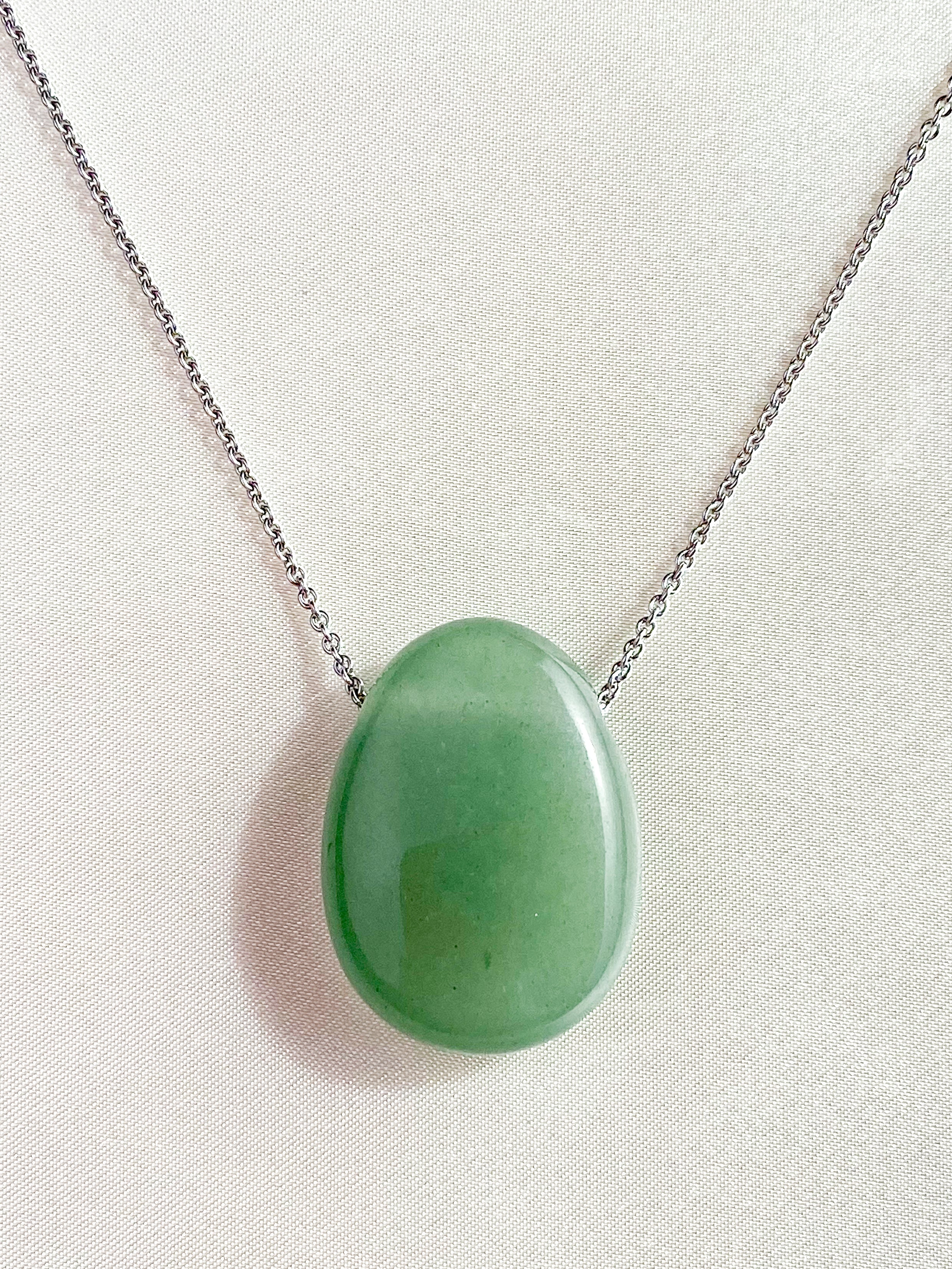 Grøn Aventurin Drop Halskæde