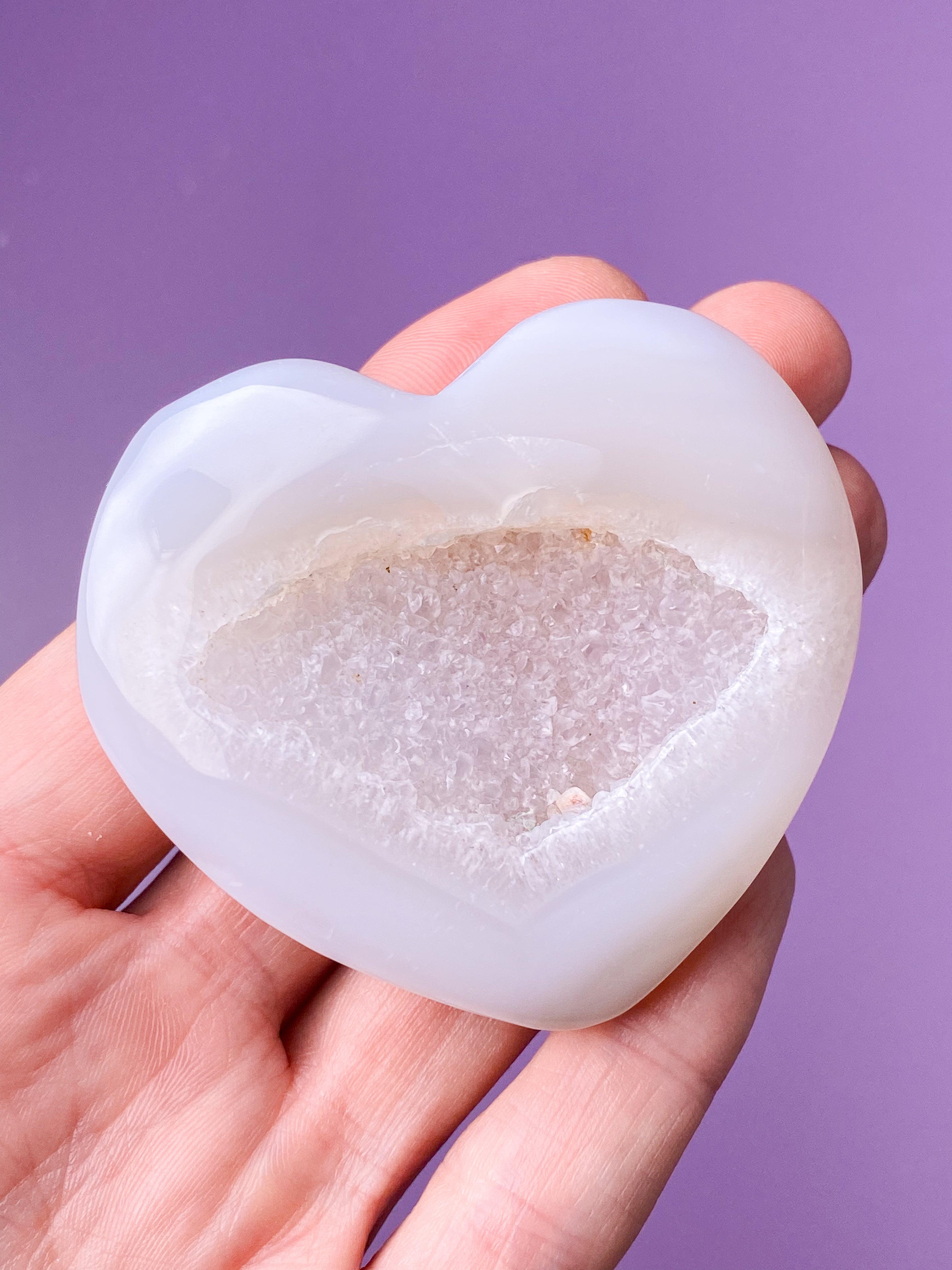 Druzy Agat Hjerte (Nr. 4)