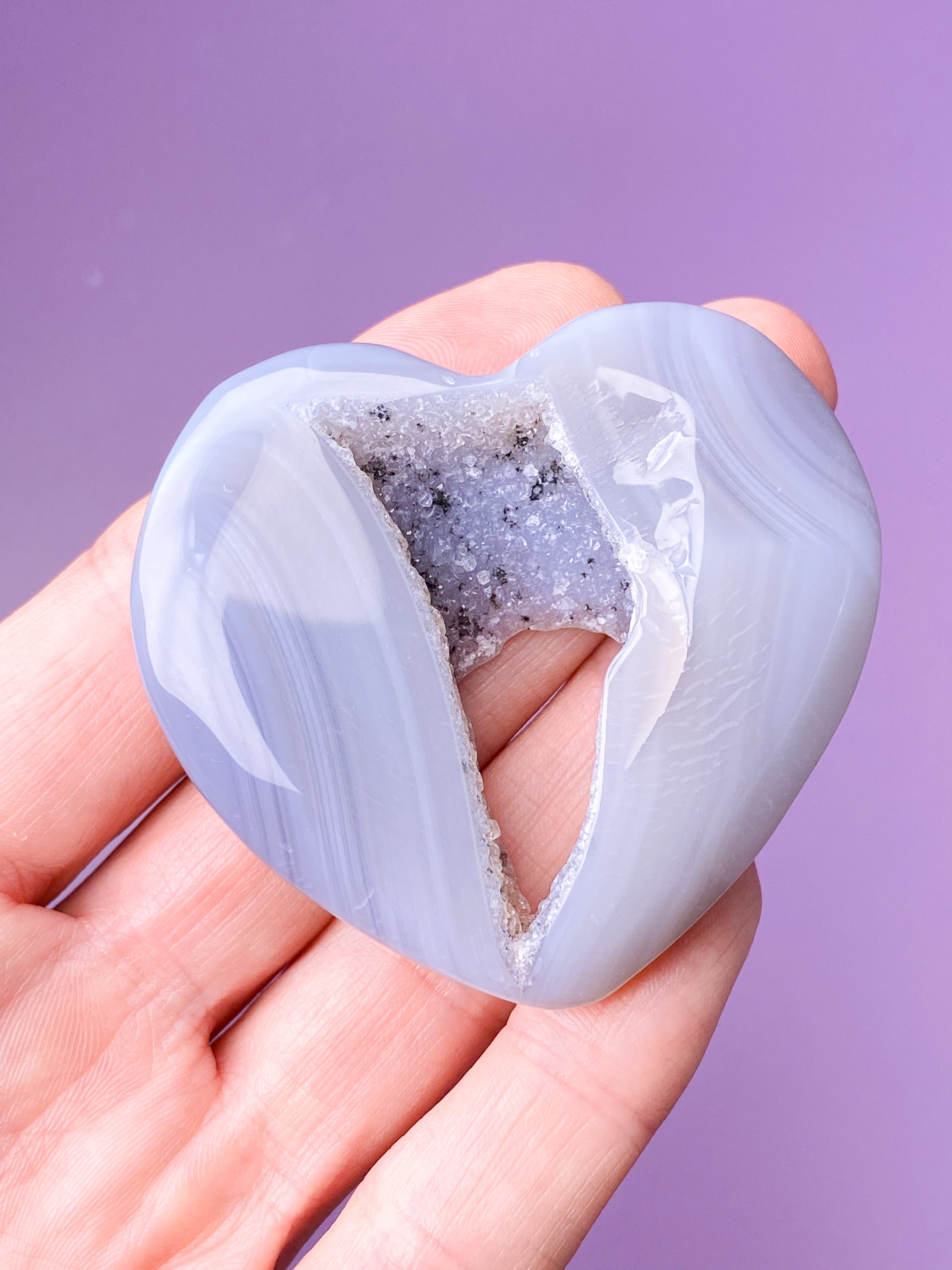 Druzy Agat Hjerte (Nr. 5)