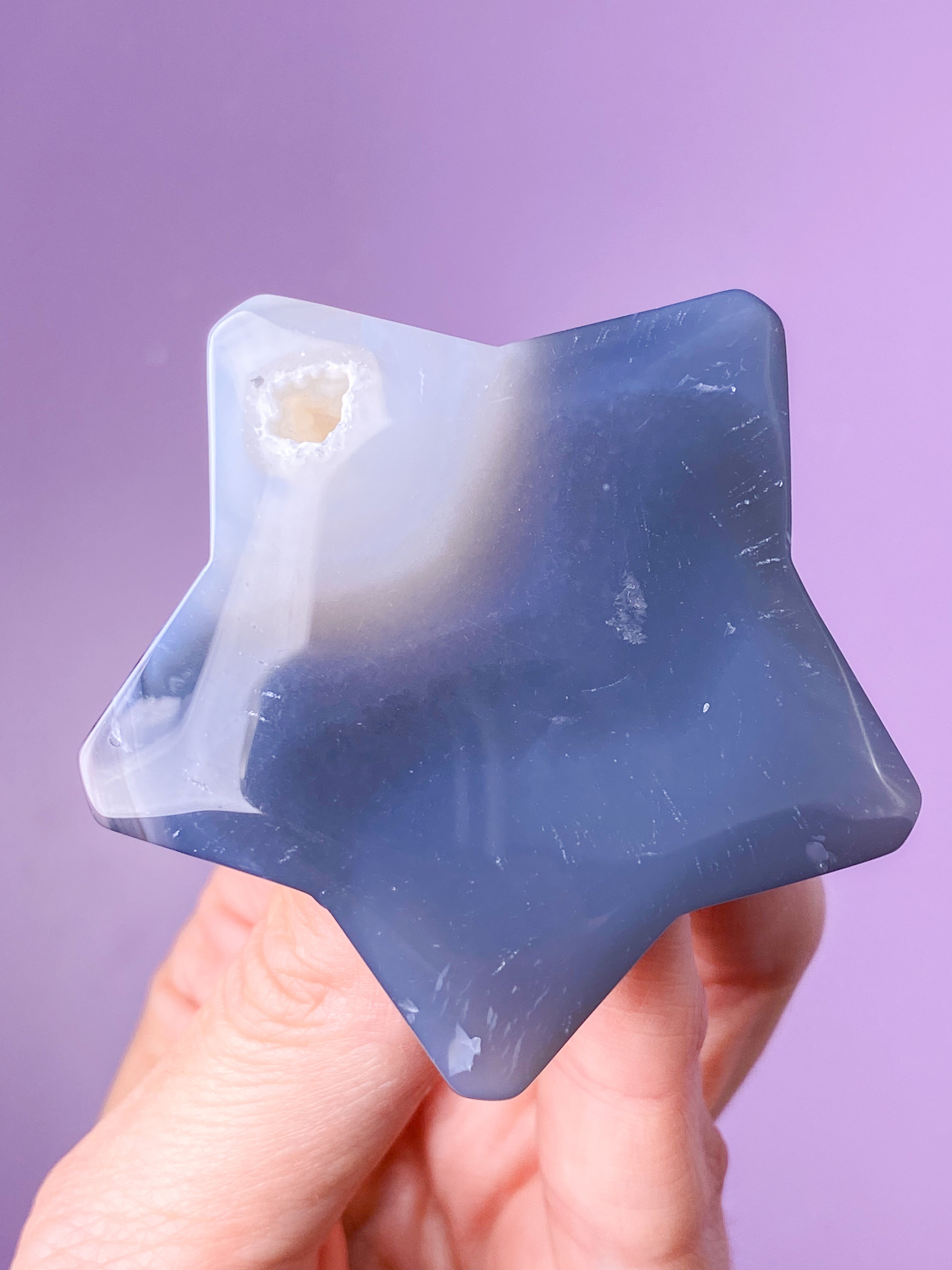 Druzy Agat Stjerne (Nr. 2)