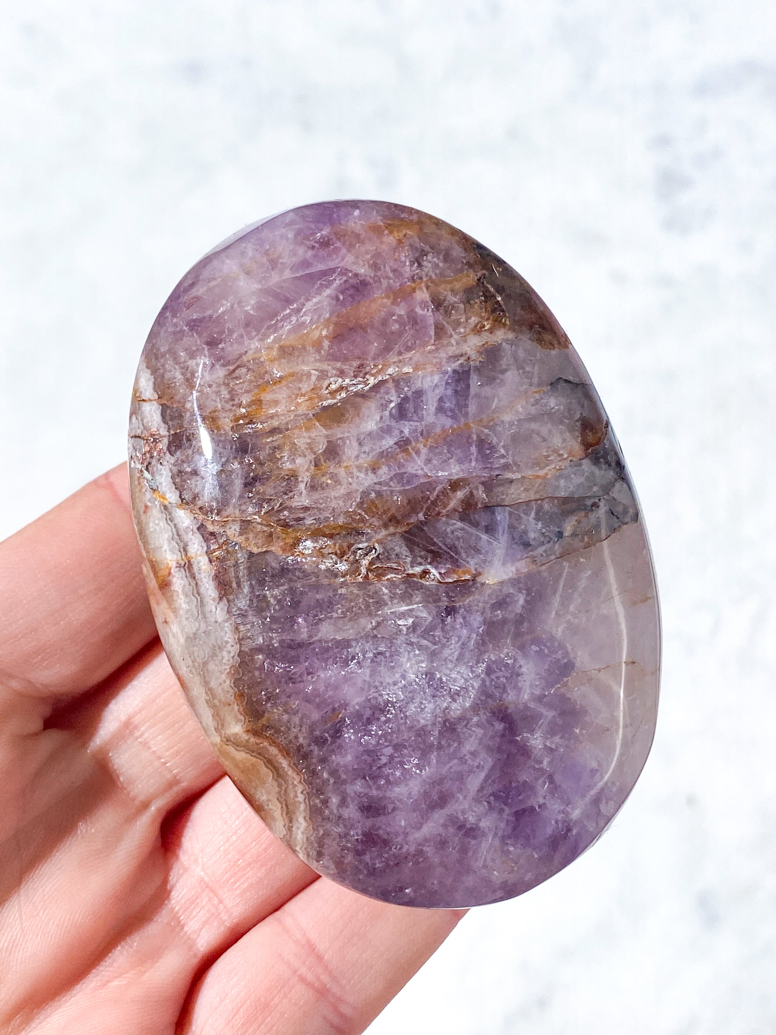 Mexico Agat & Ametyst Palmstone (Nr. 2)