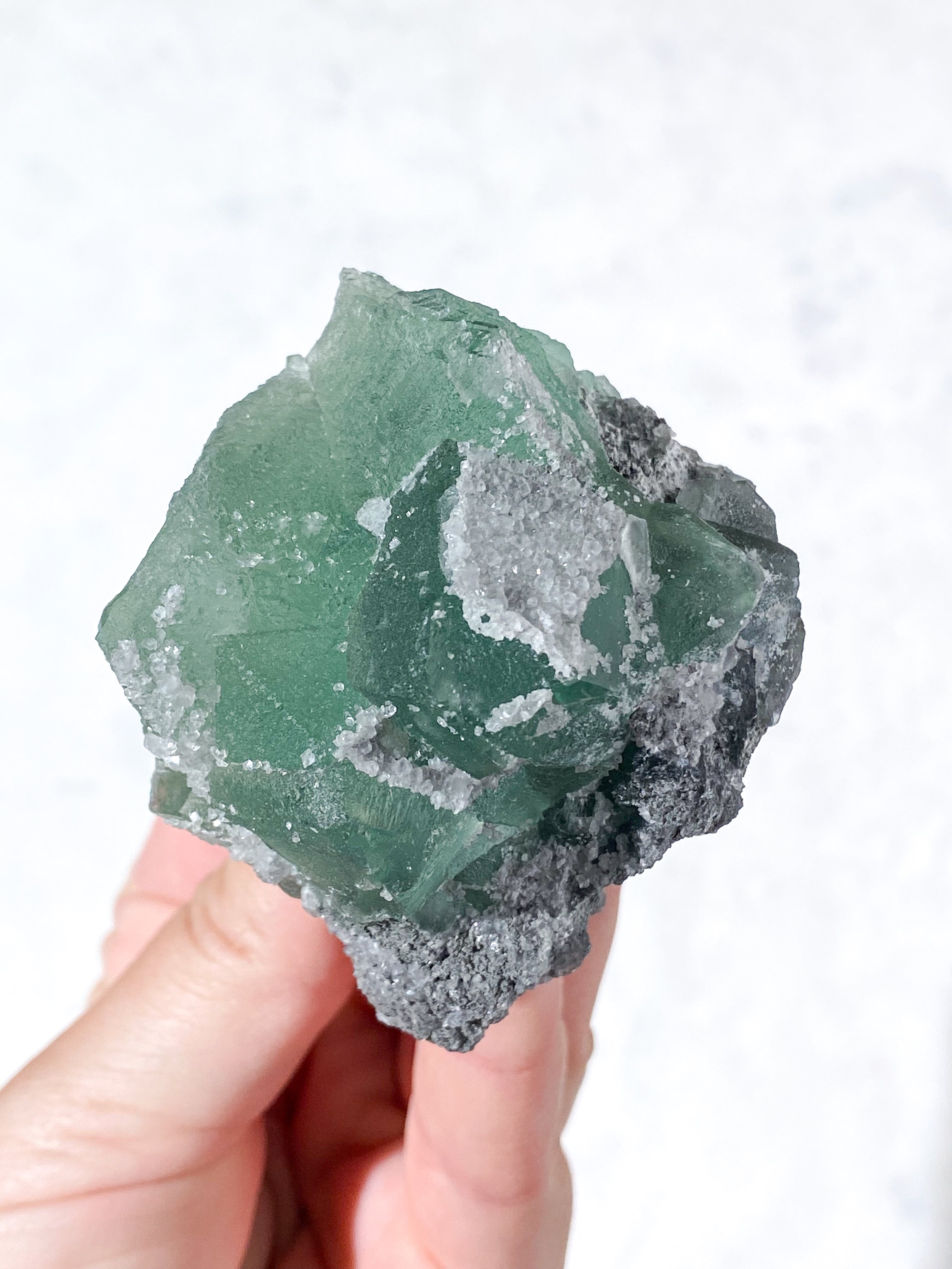 Blågrøn Fluorit Klynge (Nr. 53) Eksklusiv Kvalitet
