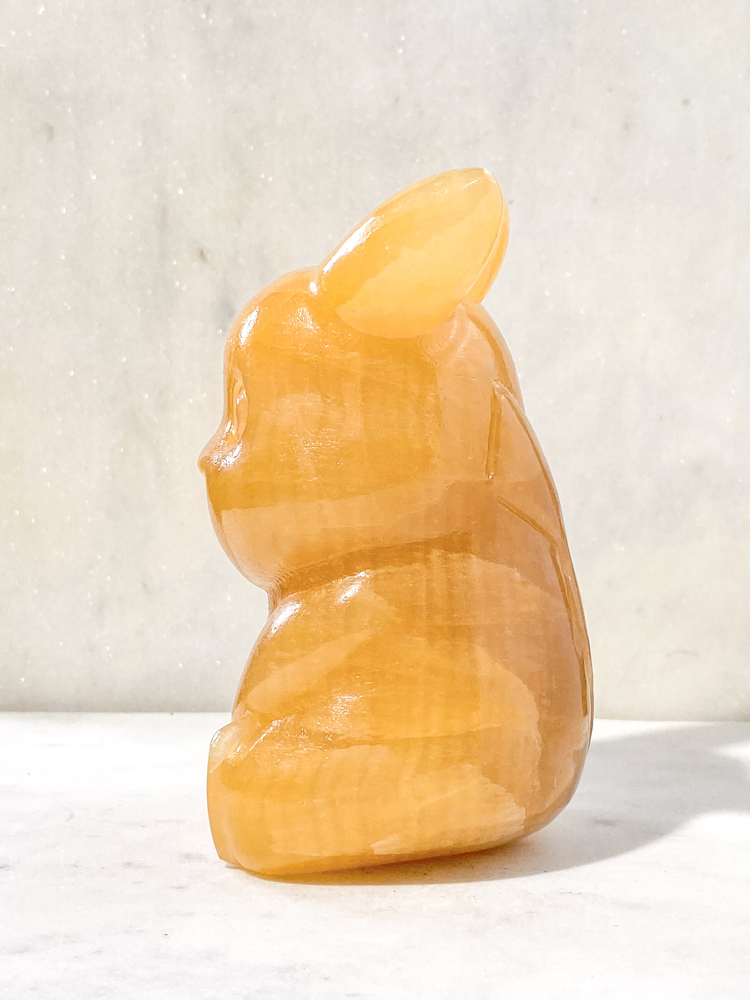 Orange Calcite Pumpkin w. Ribbon