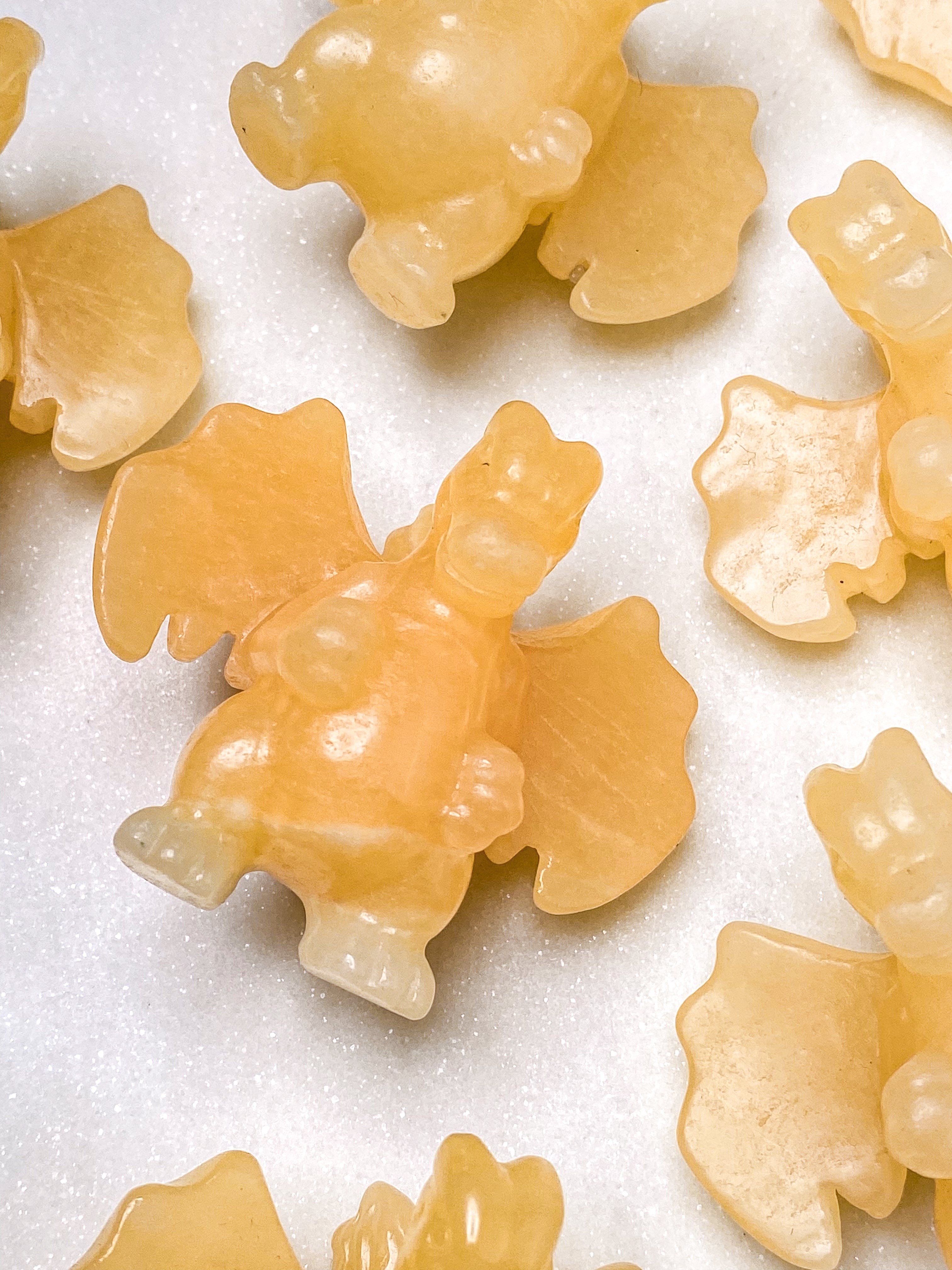 Orange Calcite Pumpkin w. Ribbon