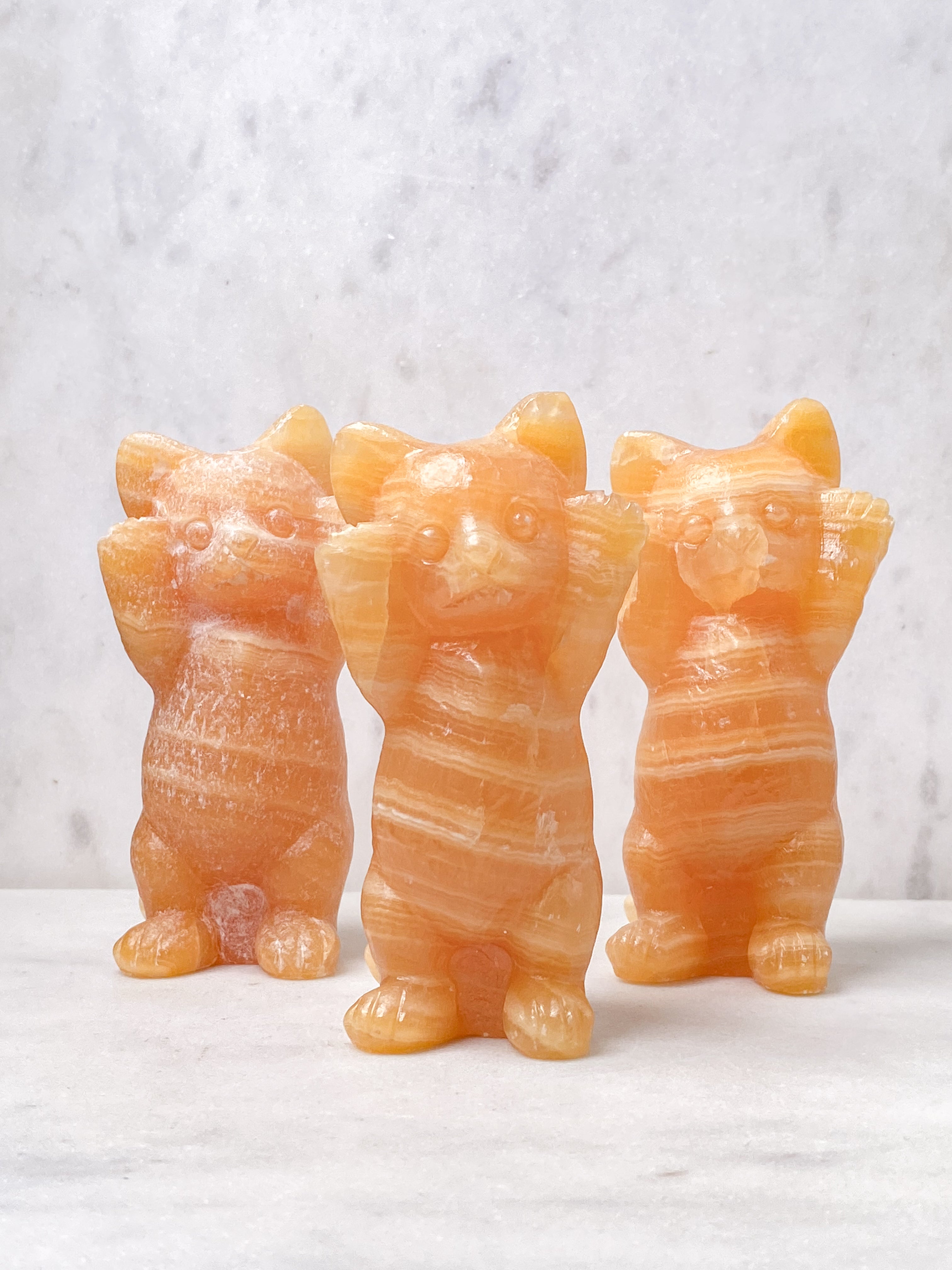 Orange Calcite Pumpkin w. Ribbon