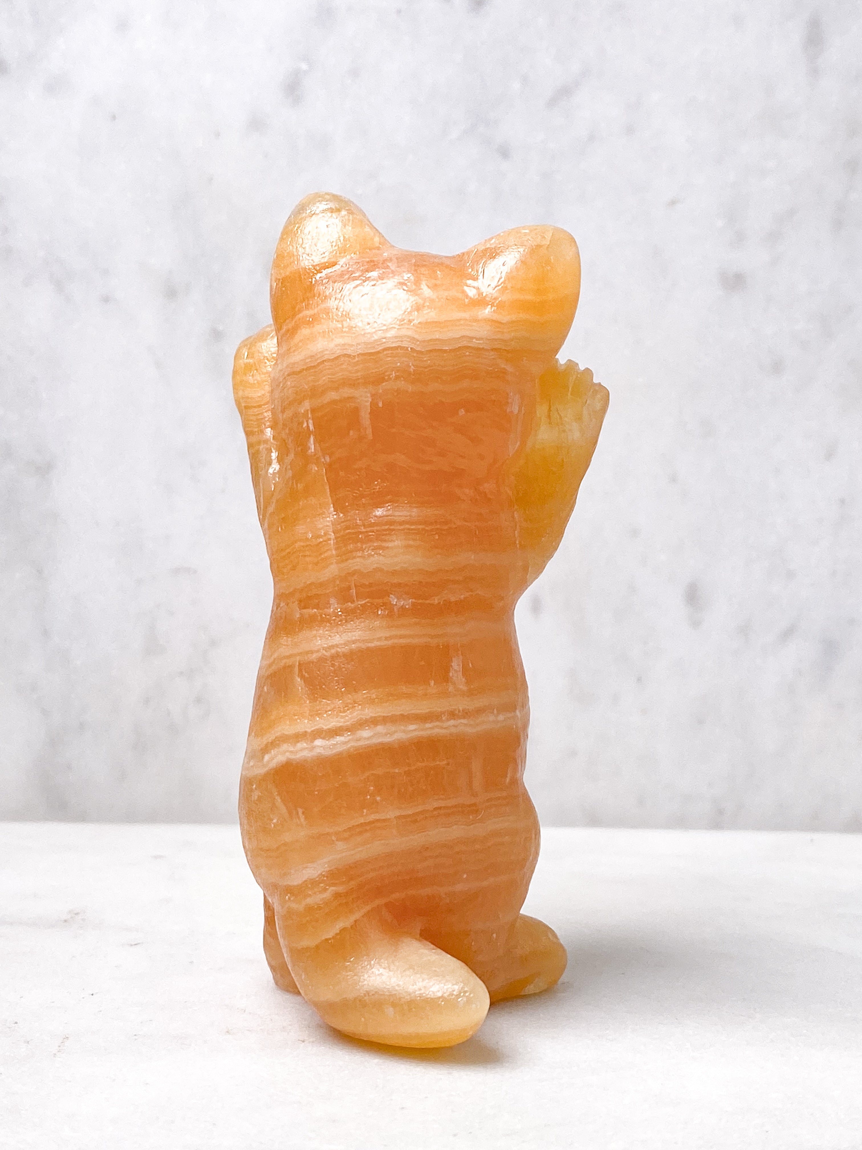 Orange Calcite Pumpkin w. Ribbon