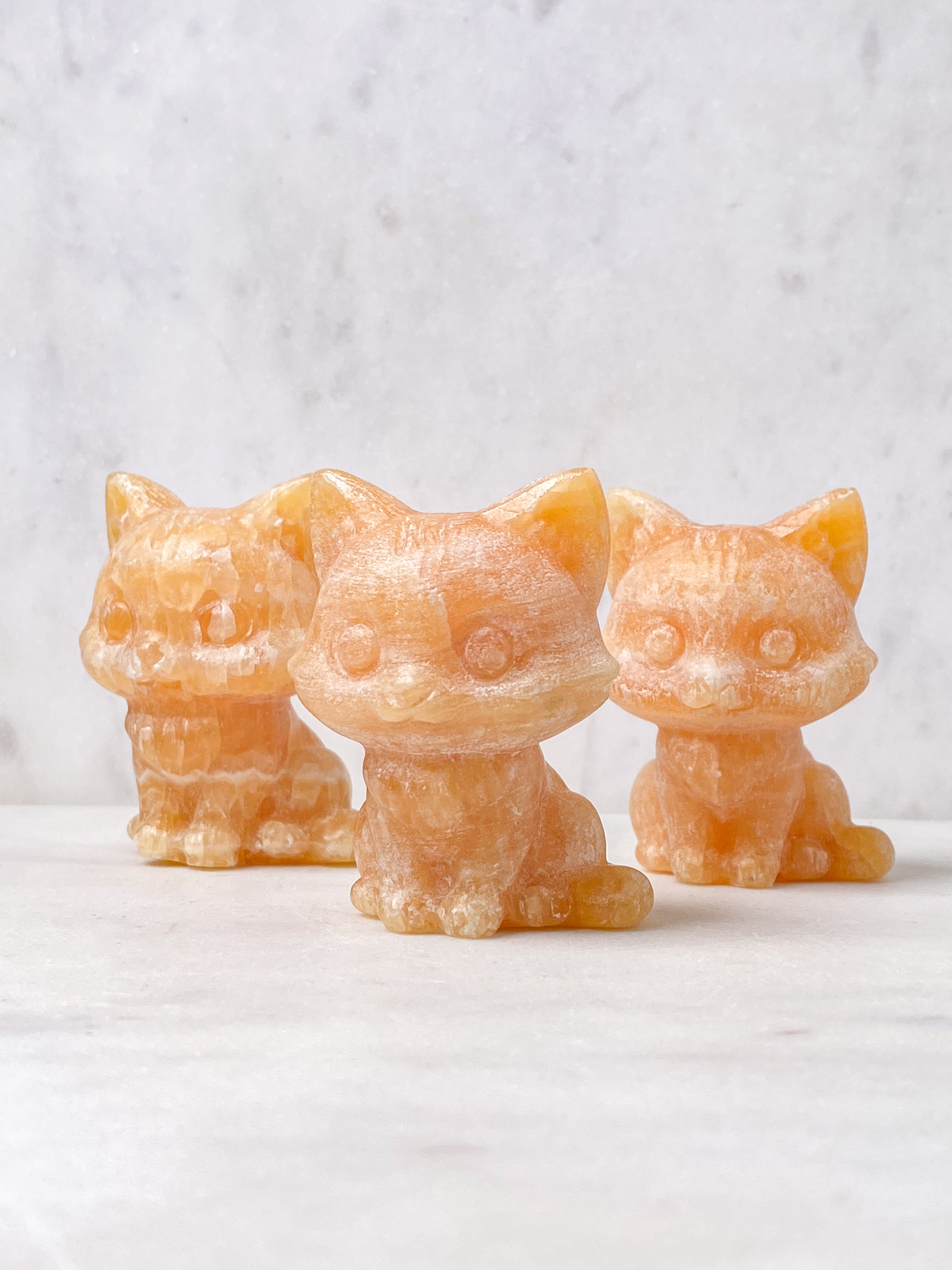 Orange Calcite Pumpkin w. Ribbon