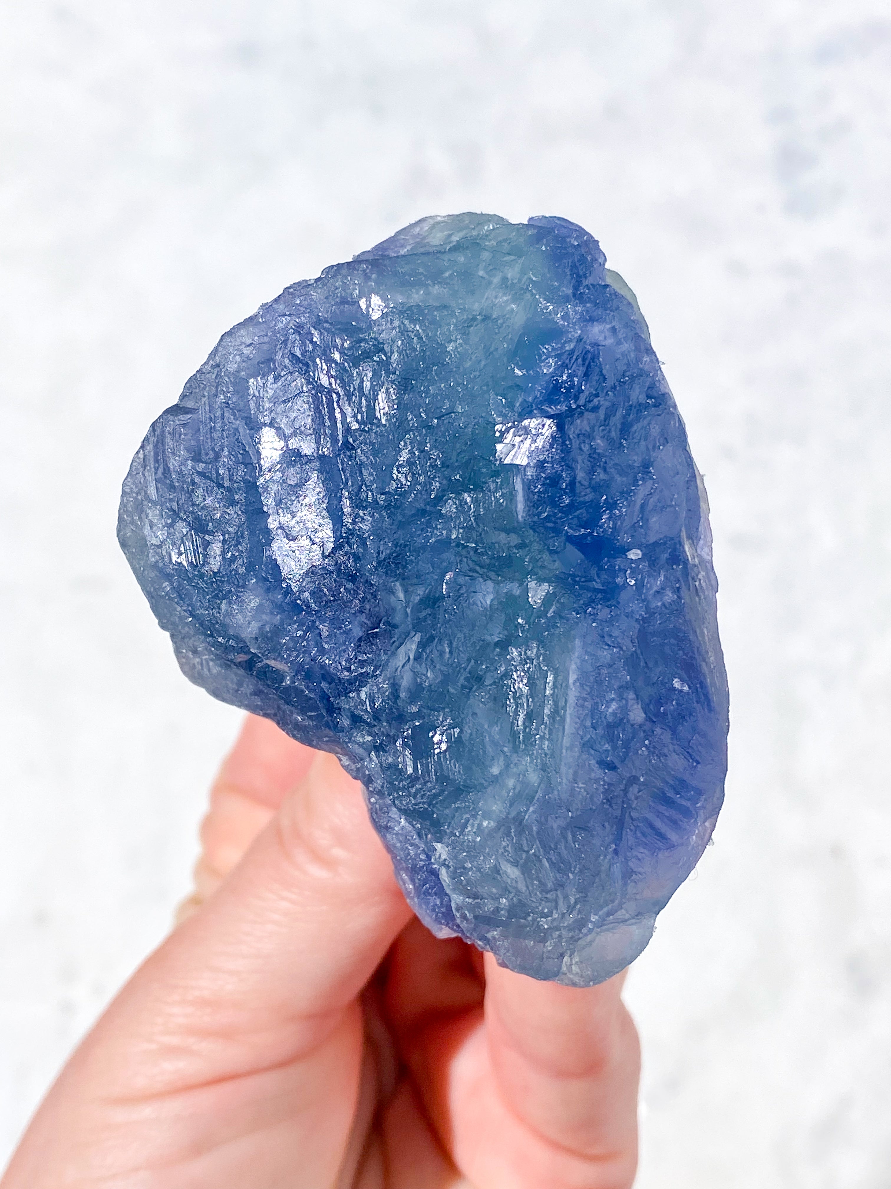 Blå Fluorit Rå (Nr. 8)