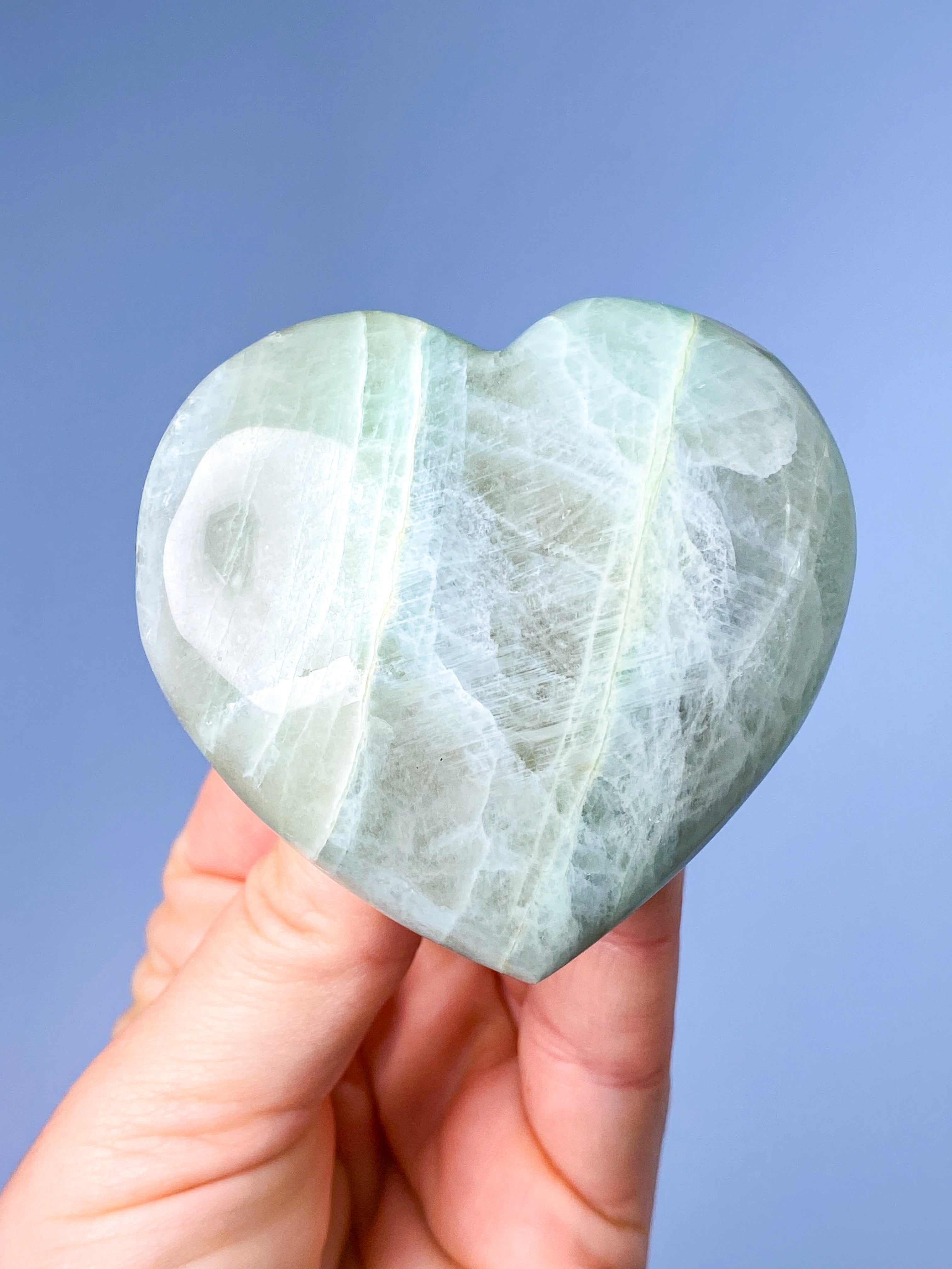 Grøn Månesten (Garnierit) Hjerte (Nr. 1)