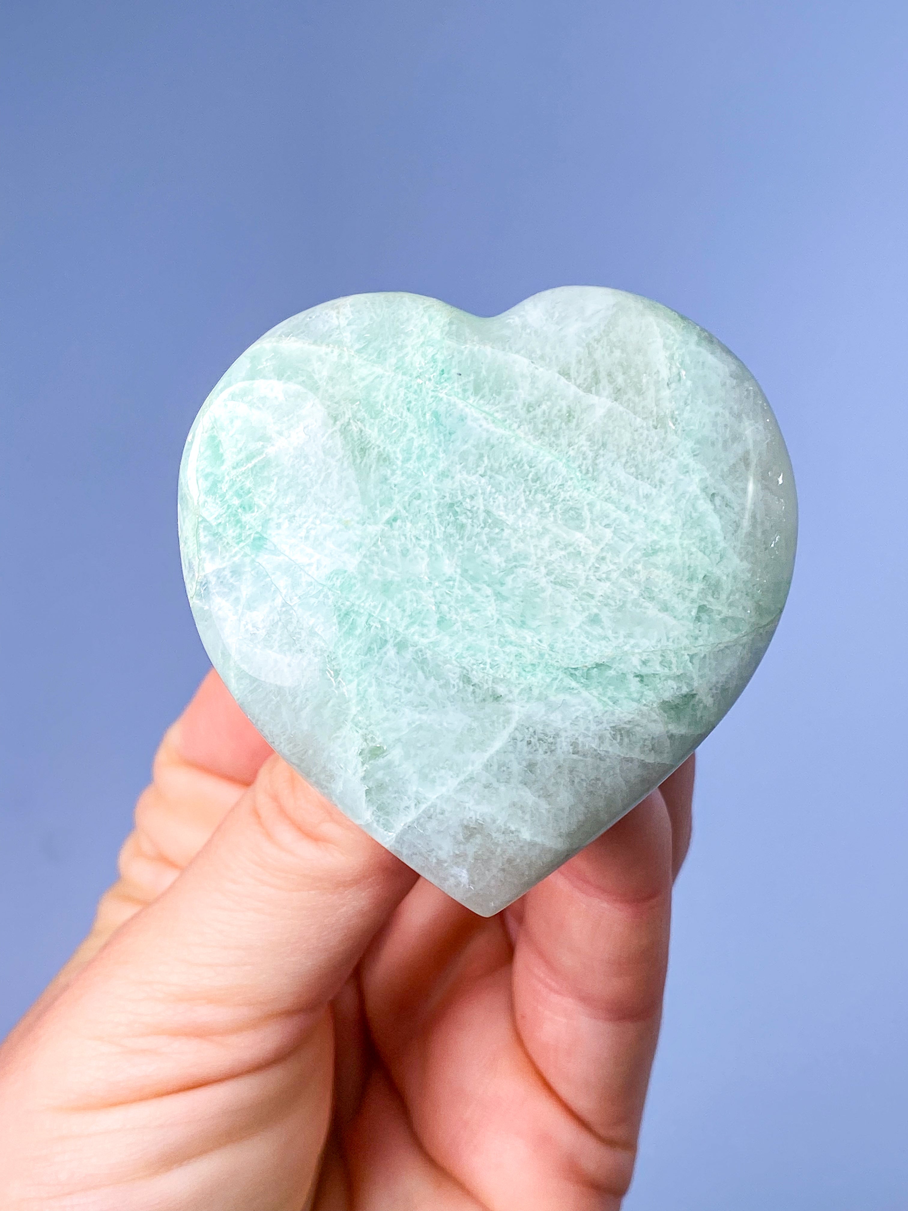 Grøn Månesten (Garnierit) Hjerte (Nr. 4)