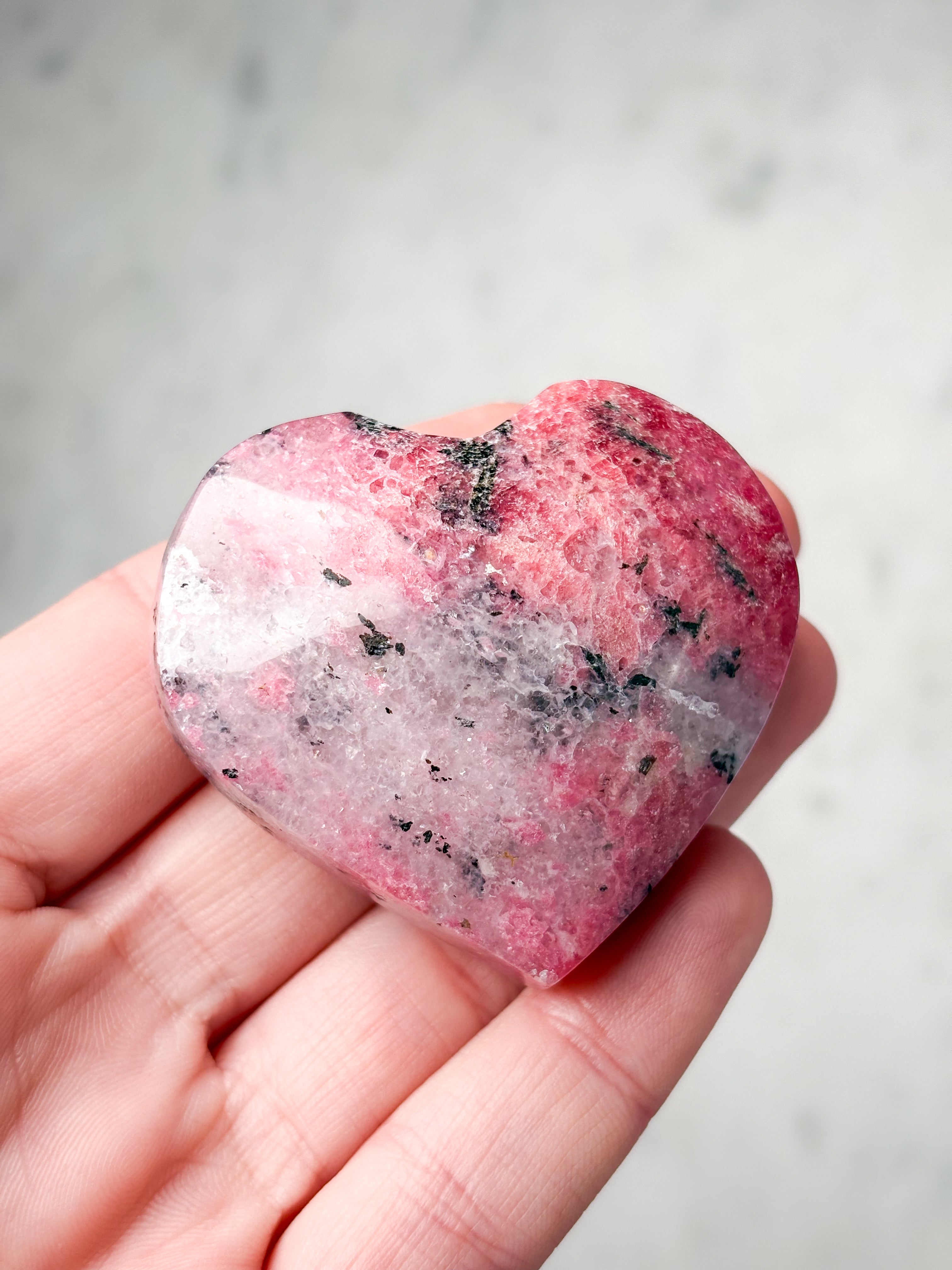 Rhodonit Kvarts Hjerte (Nr. 1)