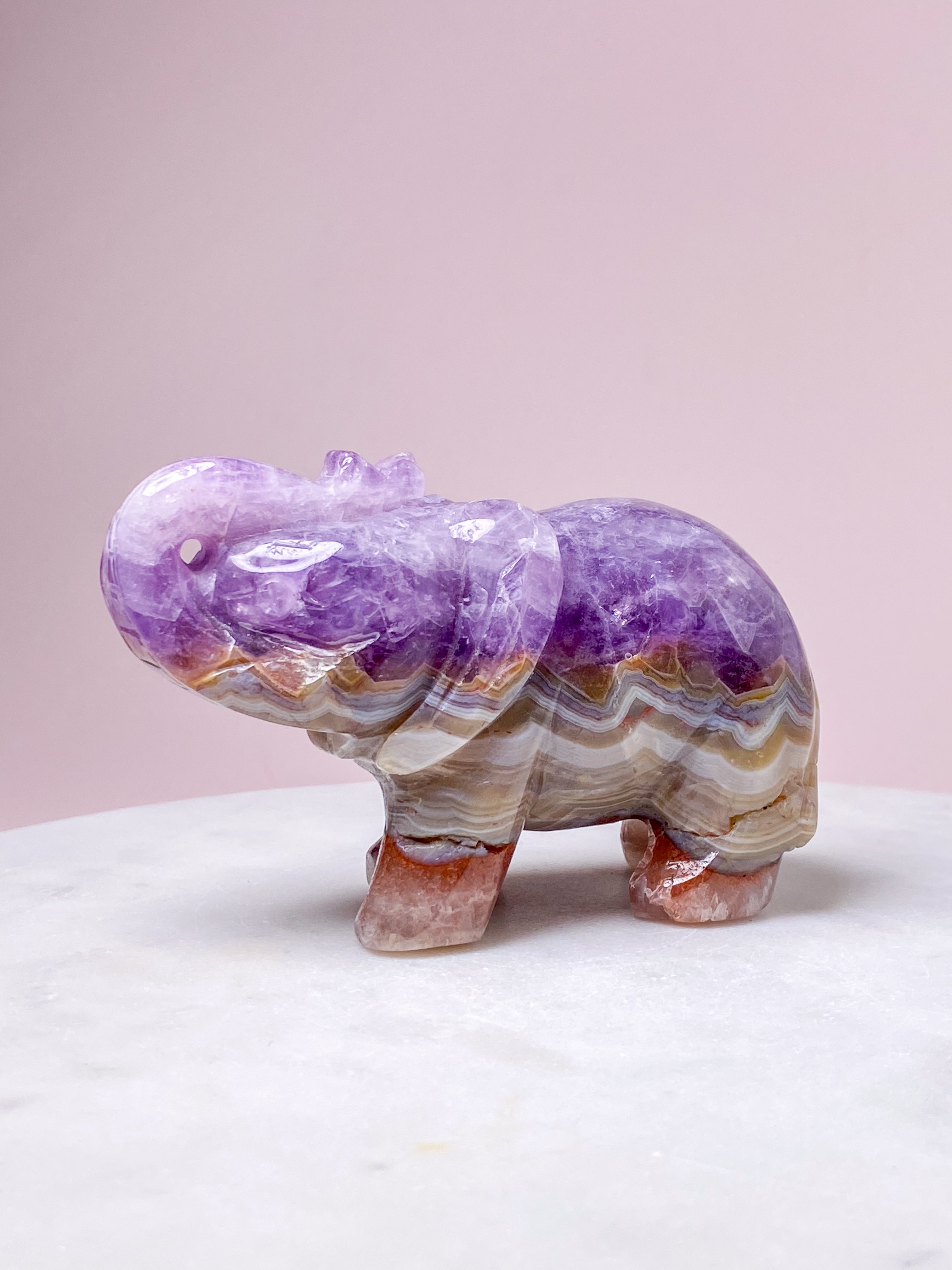 Mexiko Agat & Ametist Elefant (Nr 1)