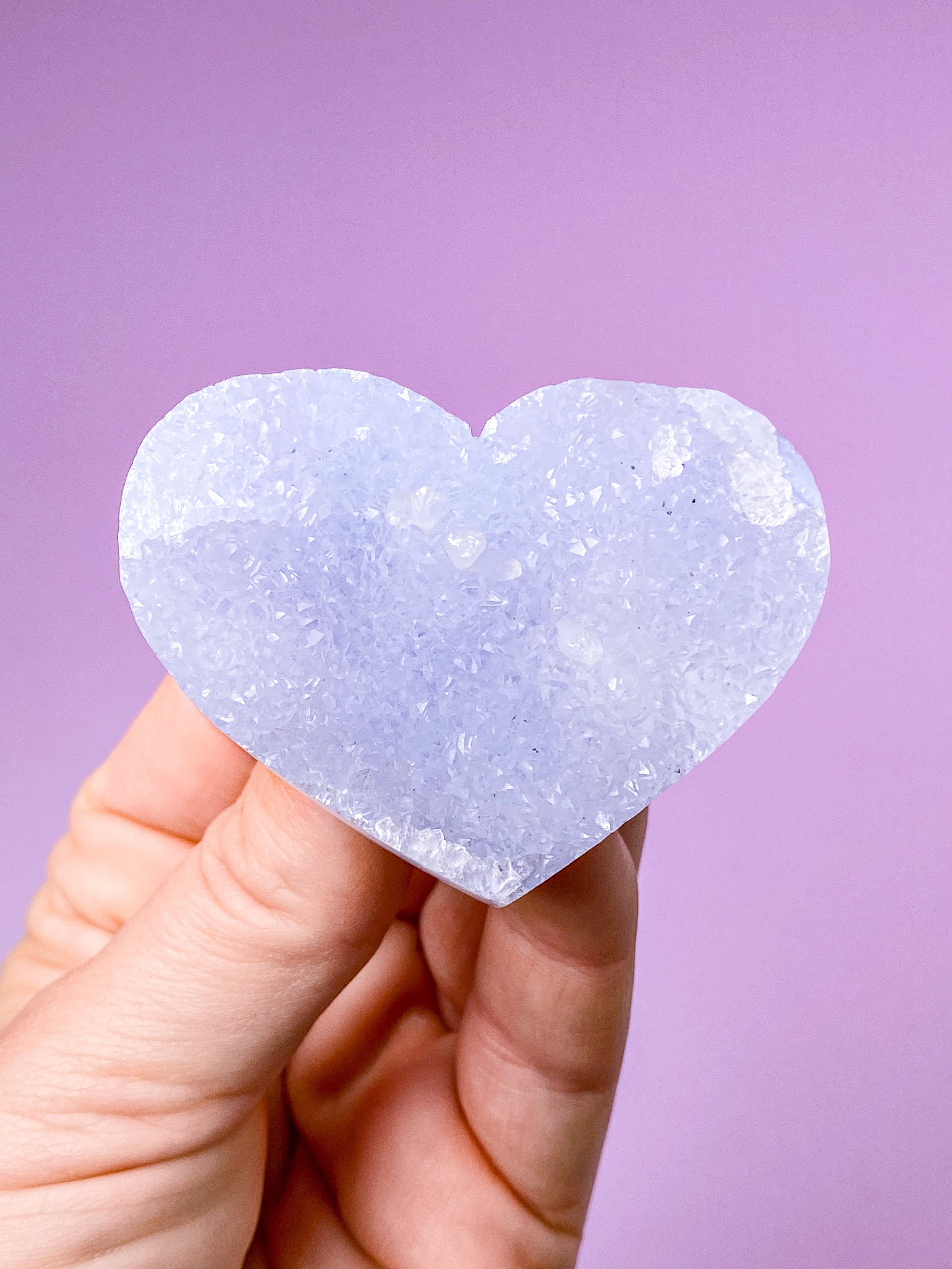 Druzy Blonde Agat Hjerte (Nr. 5)