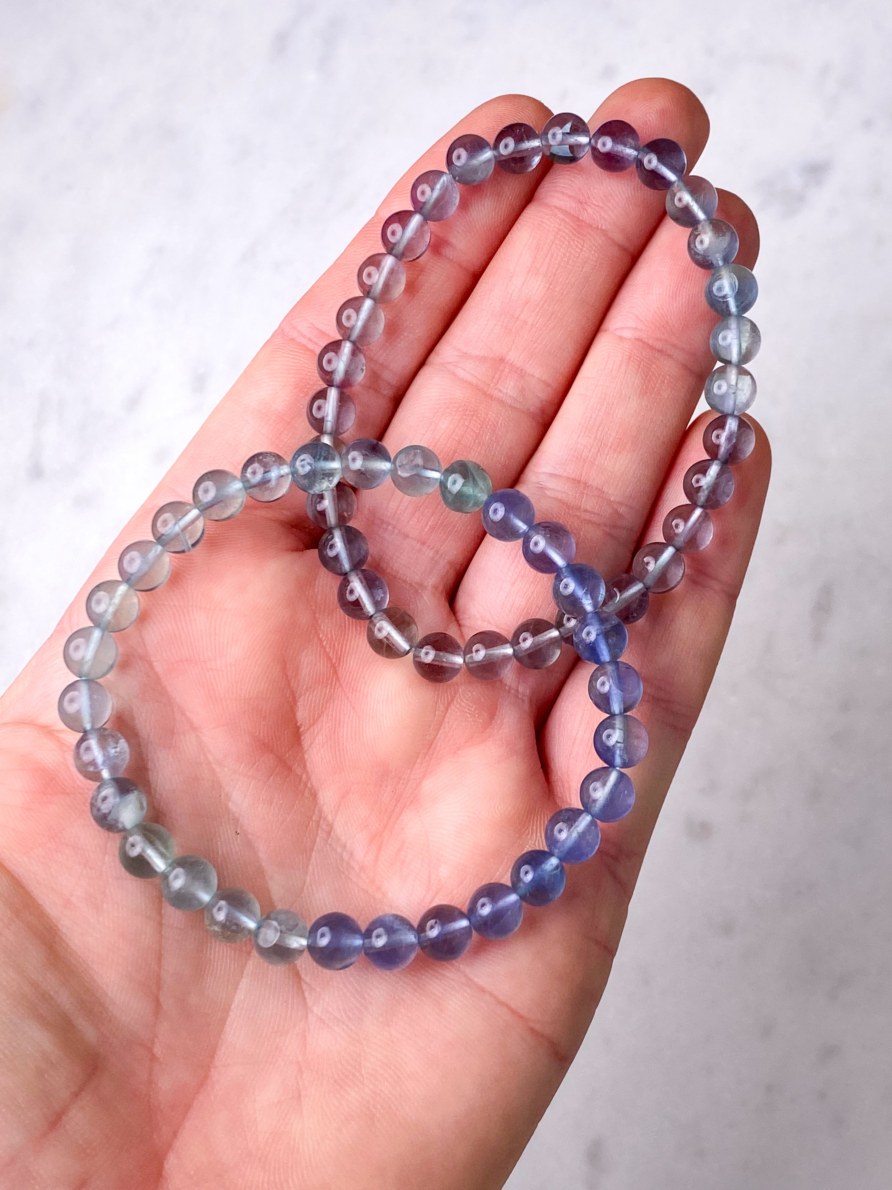 Blå Fluorit Armbånd