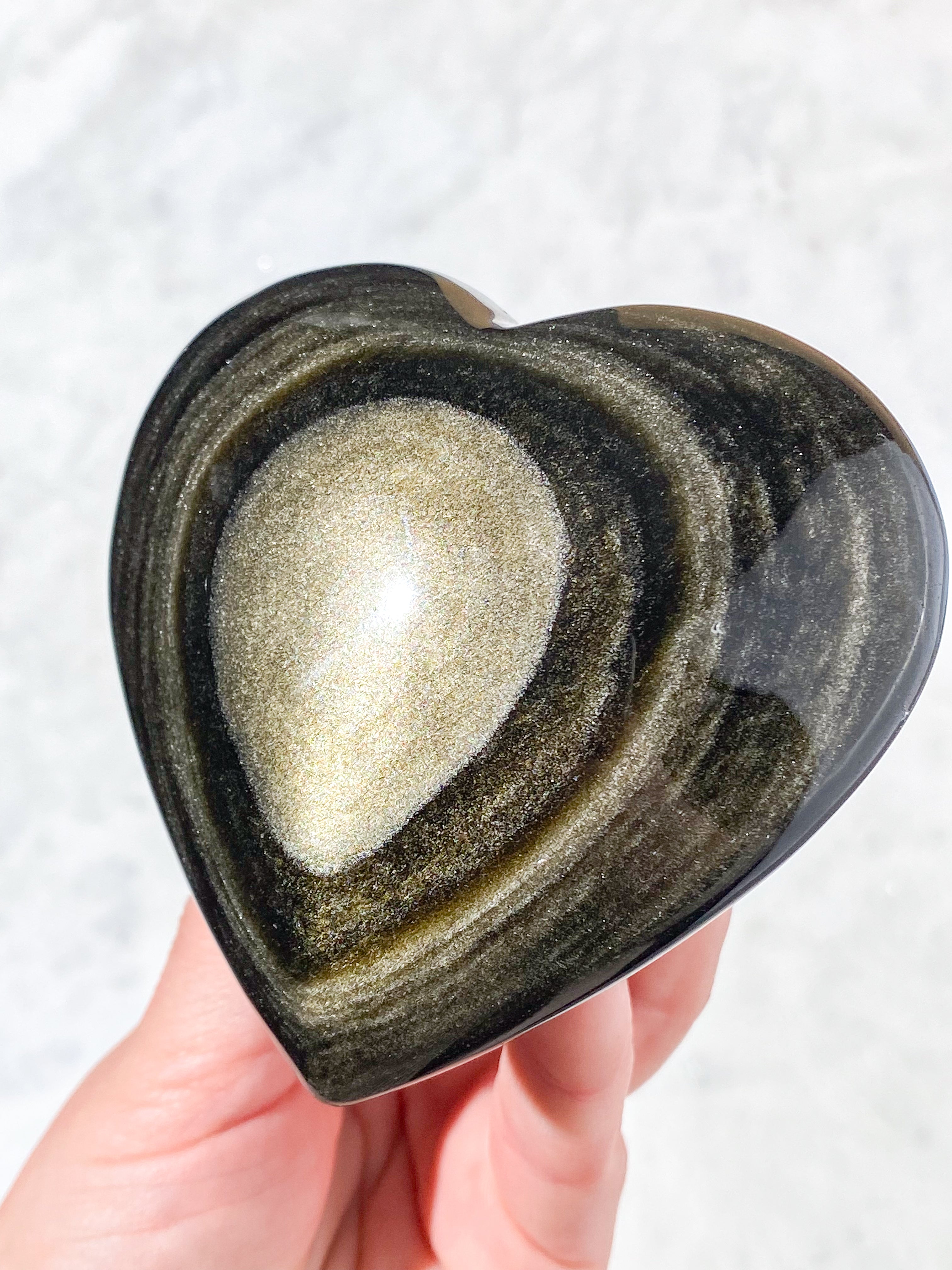 Stort Guld Obsidian Hjerte (Nr. 1)