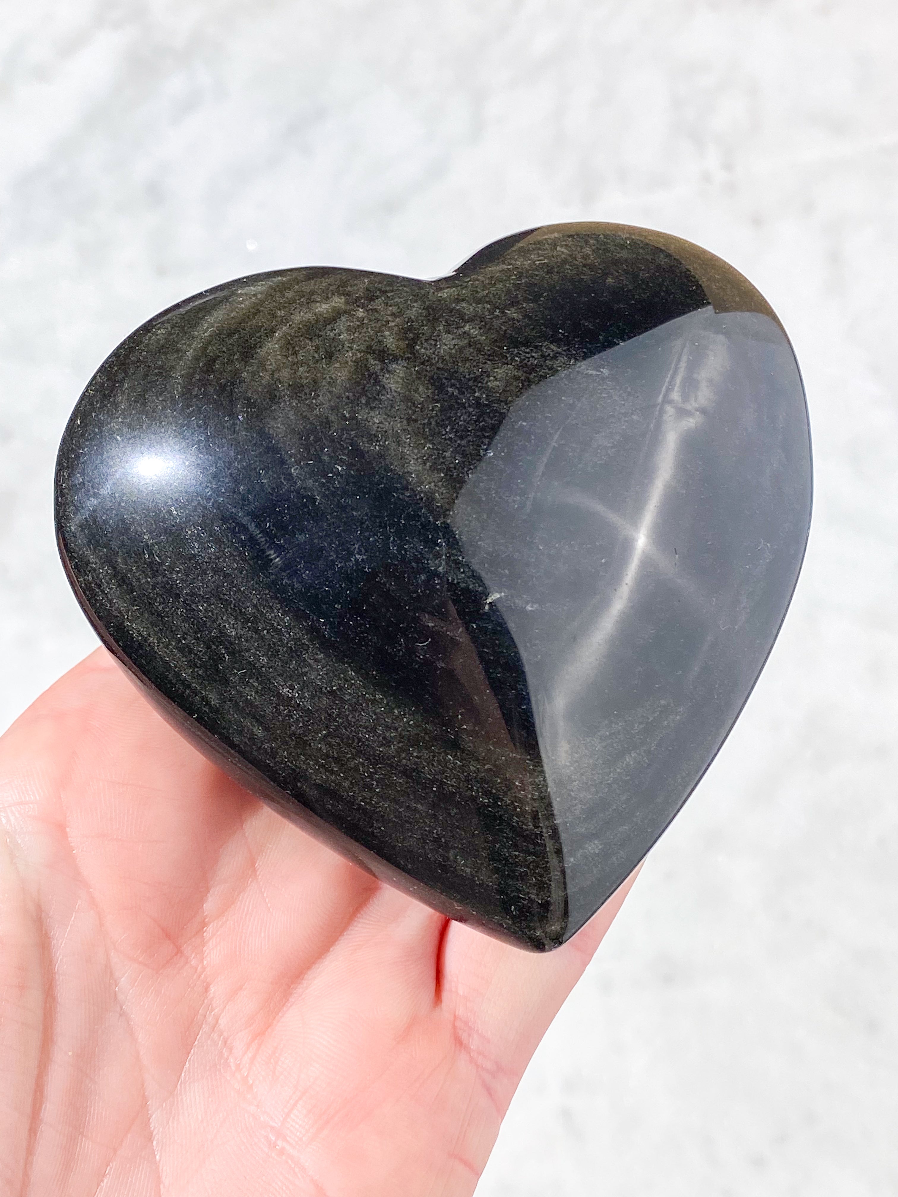 Stort Guld Obsidian Hjerte (Nr. 1)