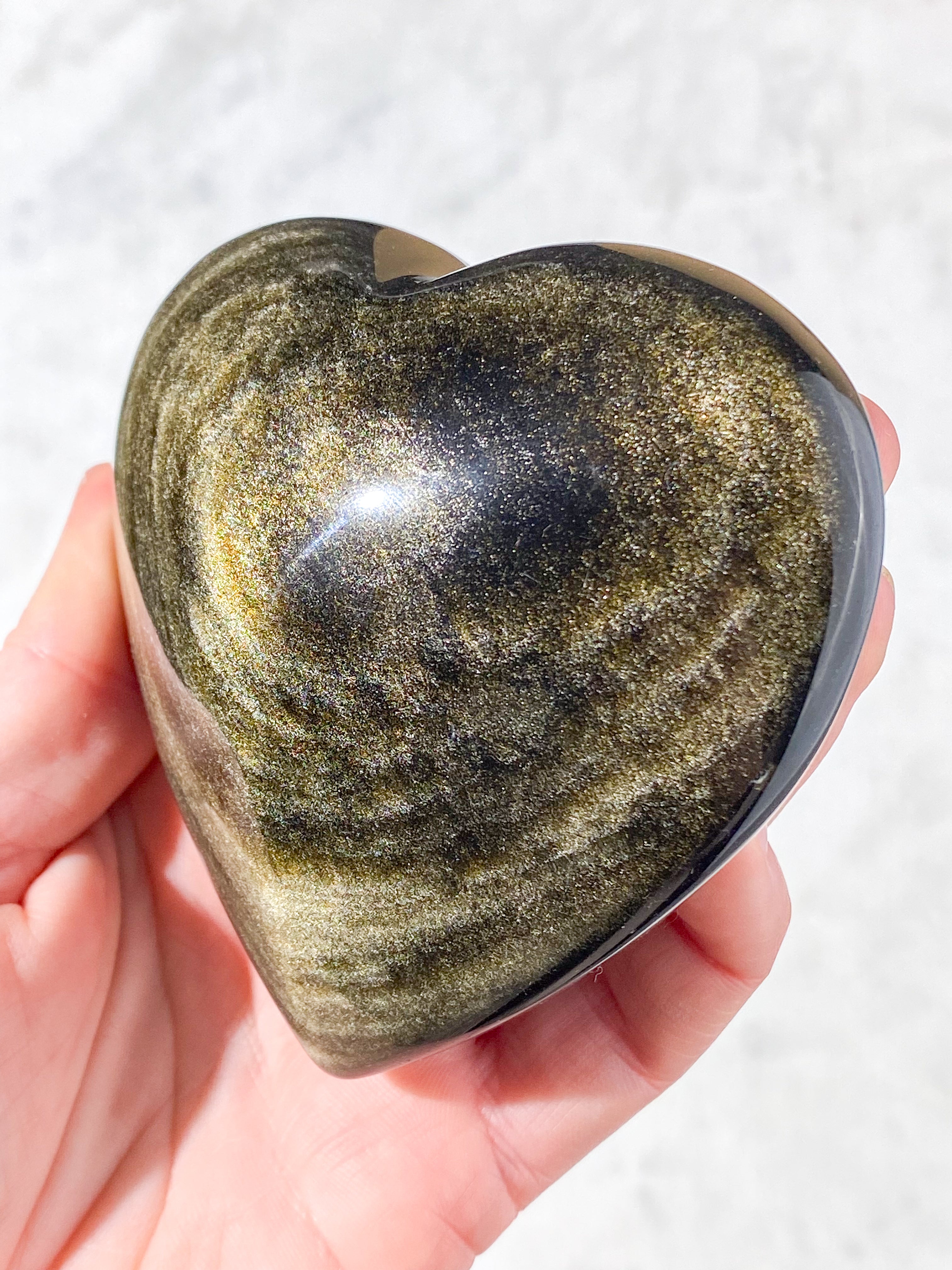 Stort Guld Obsidian Hjerte (Nr. 1)