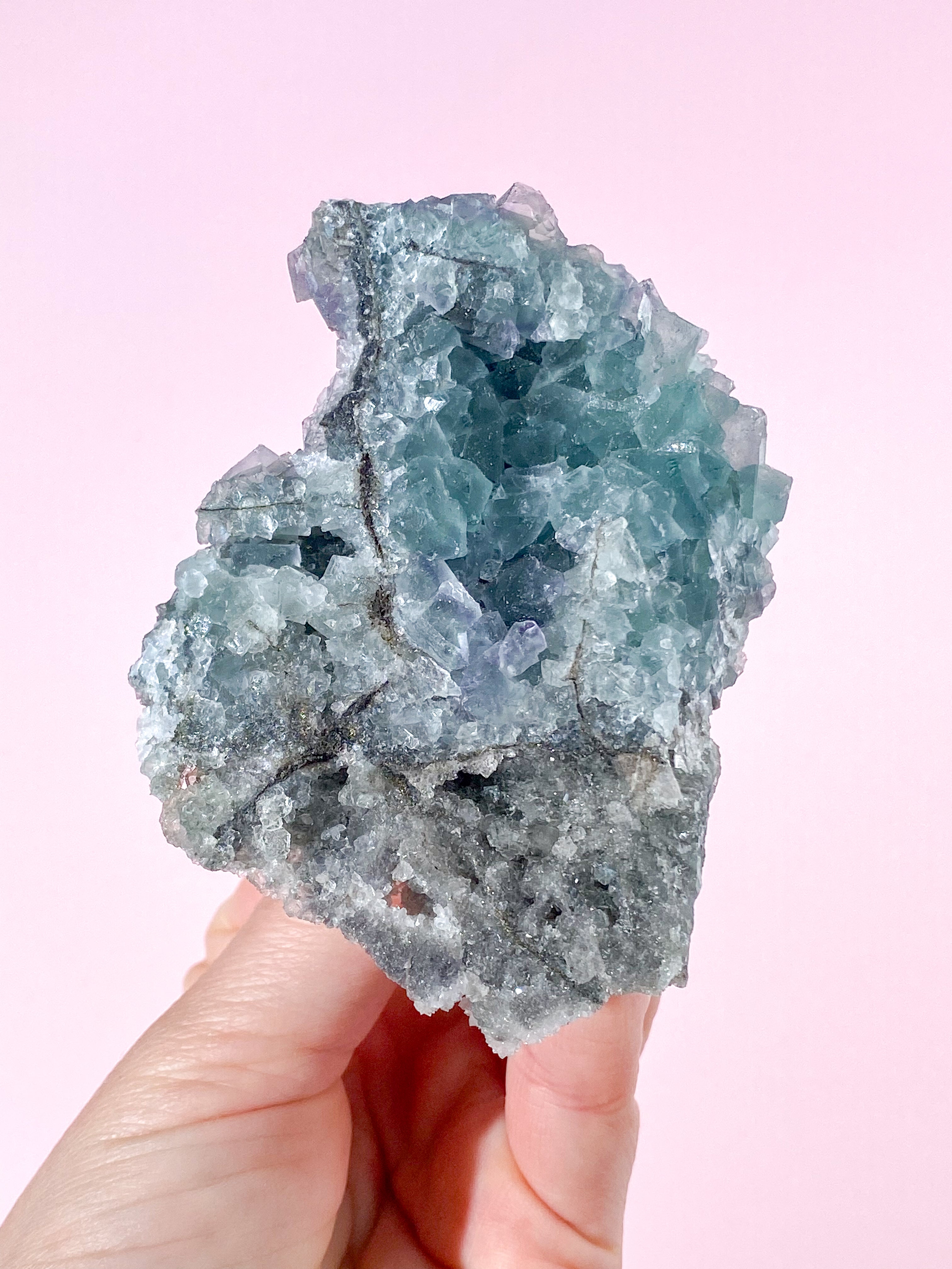 Blågrön Fluorit Kluster (Nr 7)