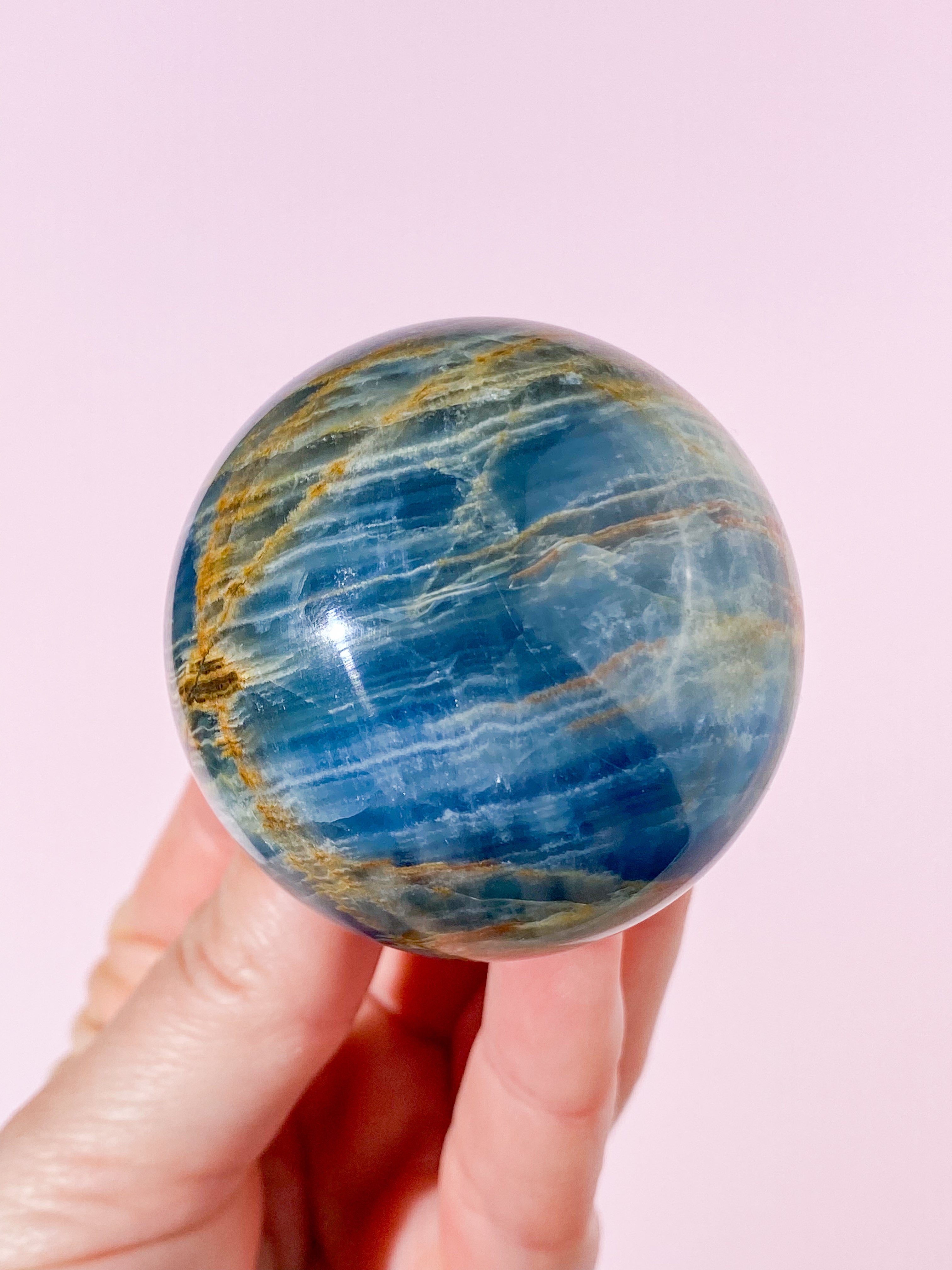 Blå Onyx Kalcit Klot (Nr. 3)