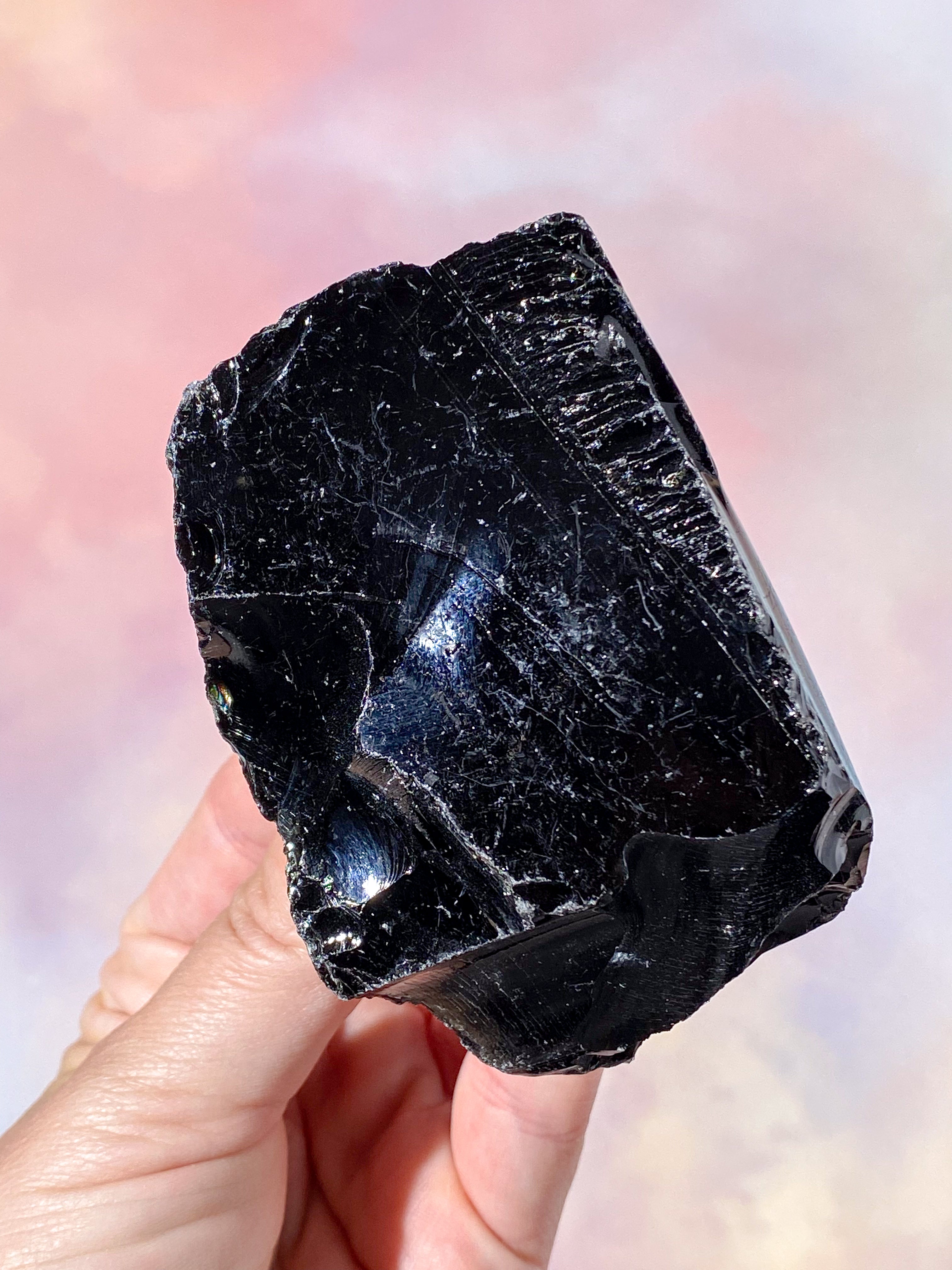 Rå Sort Obsidian (Nr. 1)