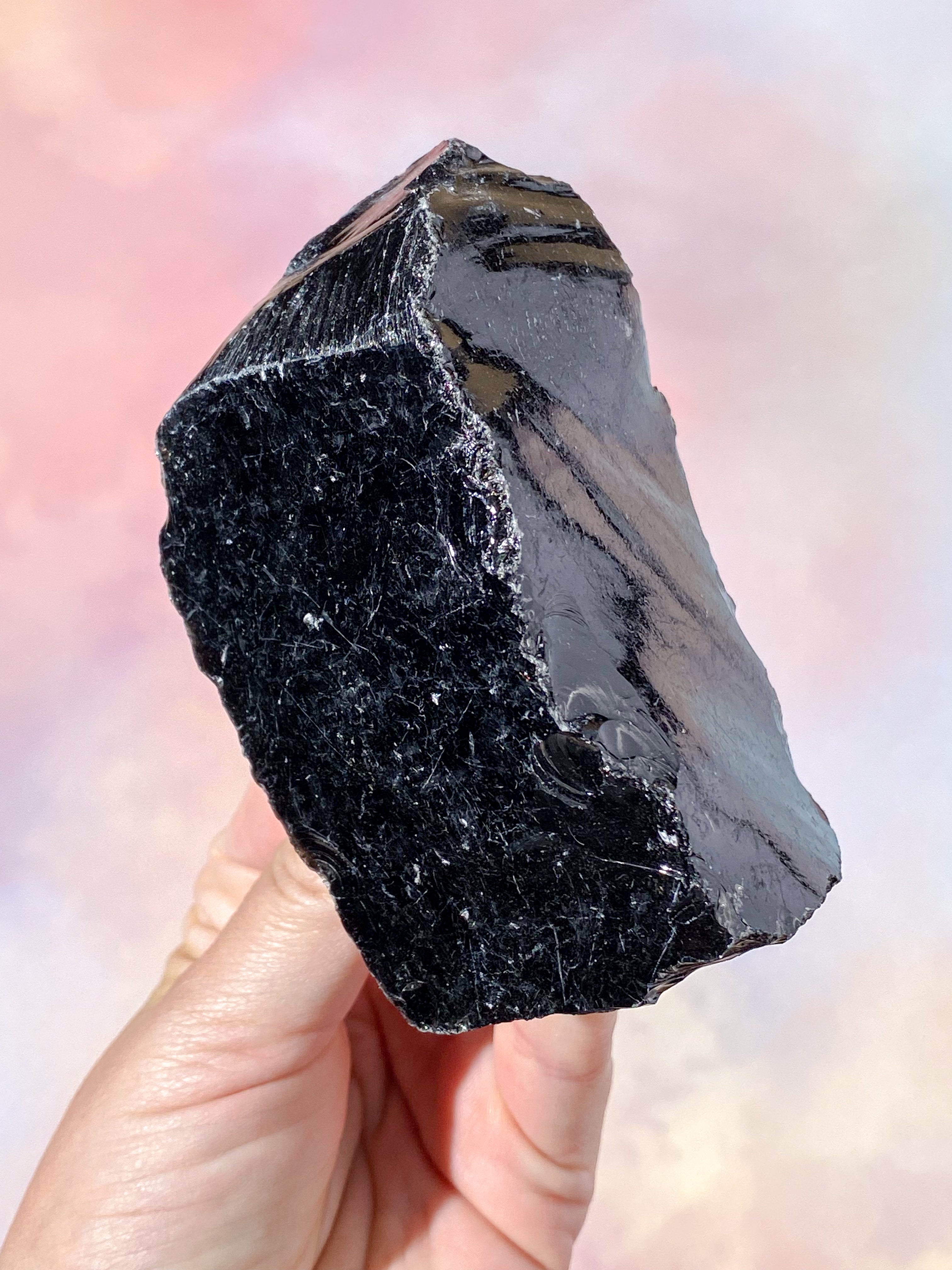 Rå Sort Obsidian (Nr. 4)