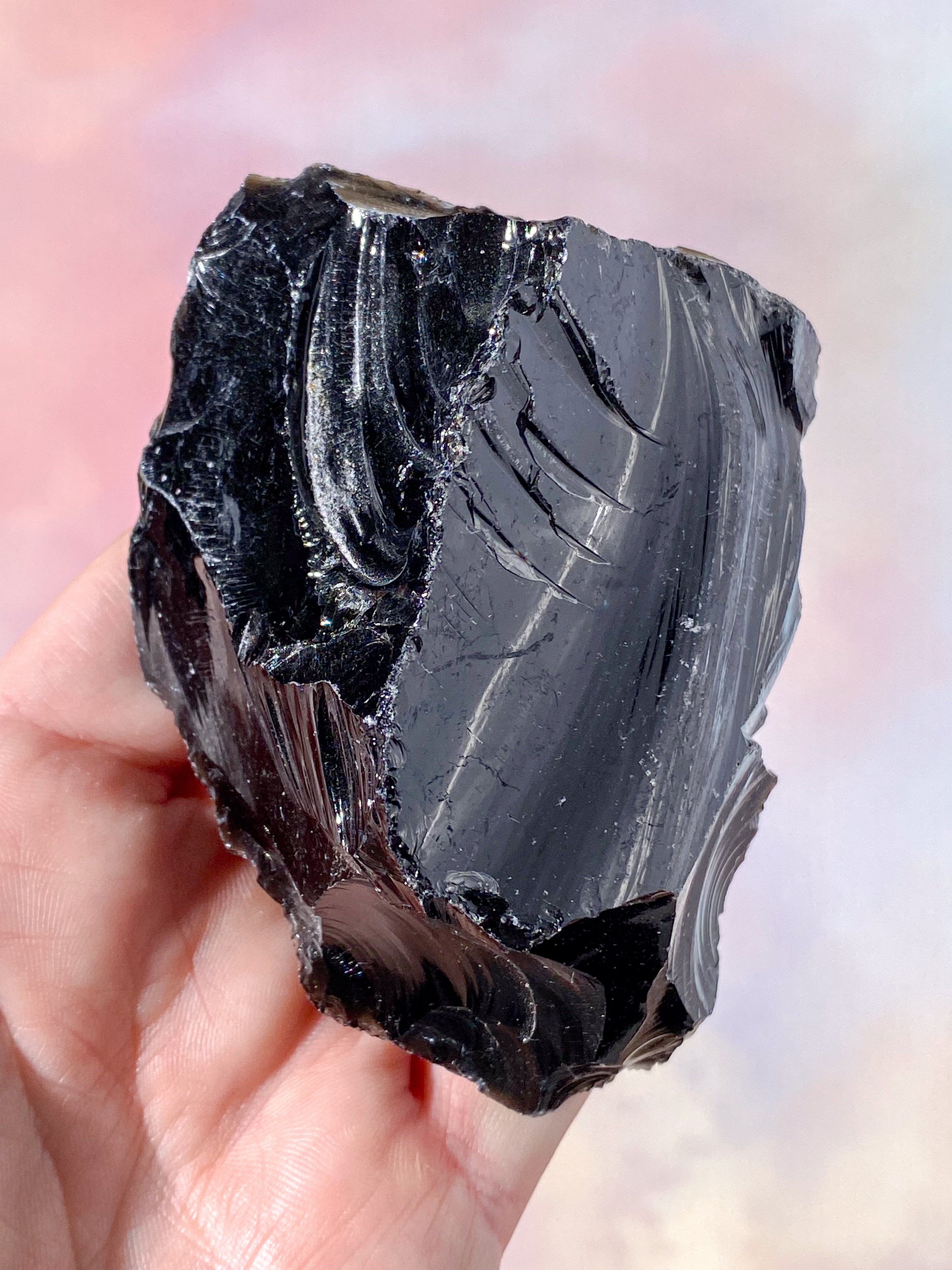Rå Sort Obsidian (Nr. 6)
