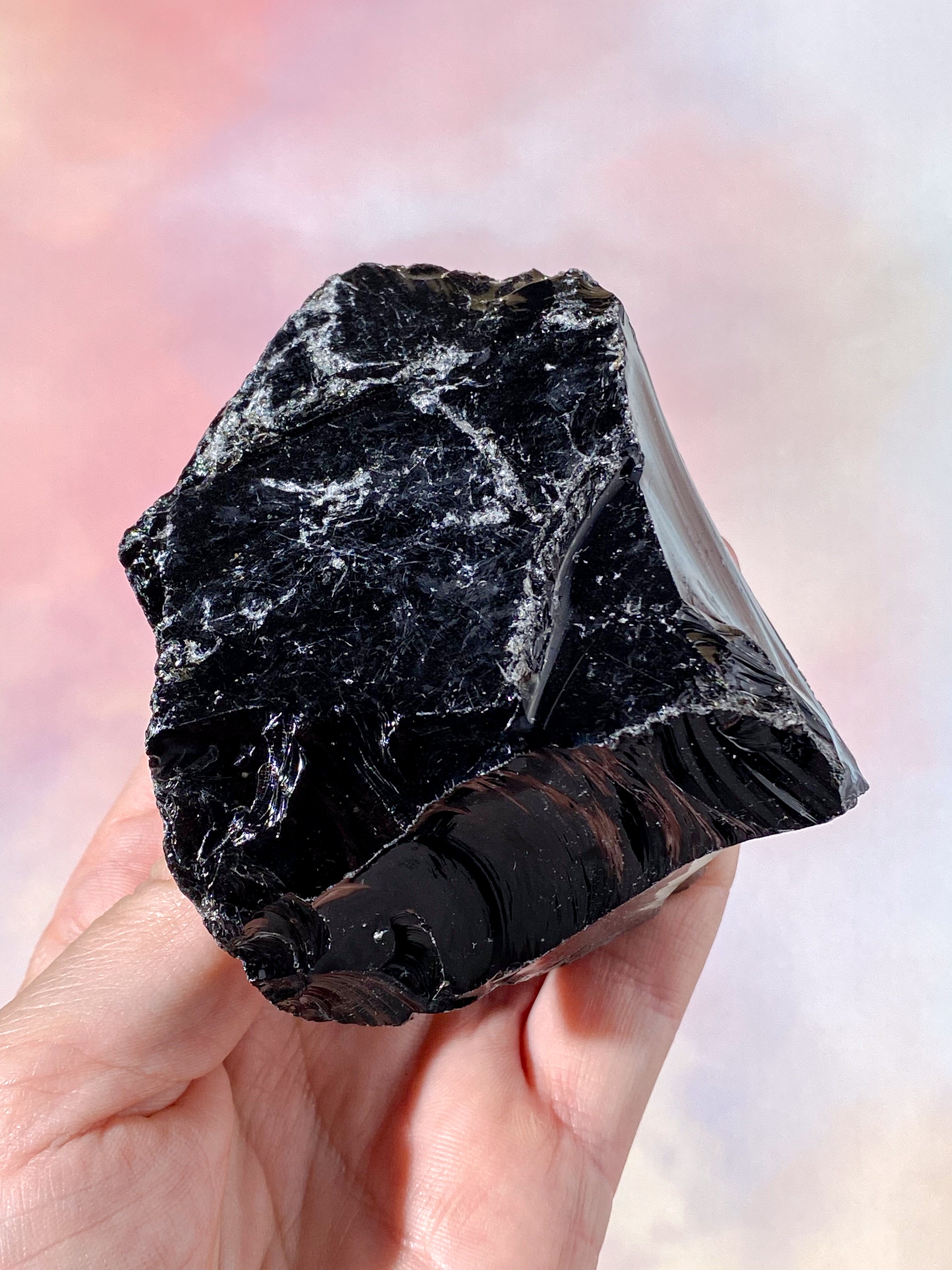 Rå Sort Obsidian (Nr. 8)