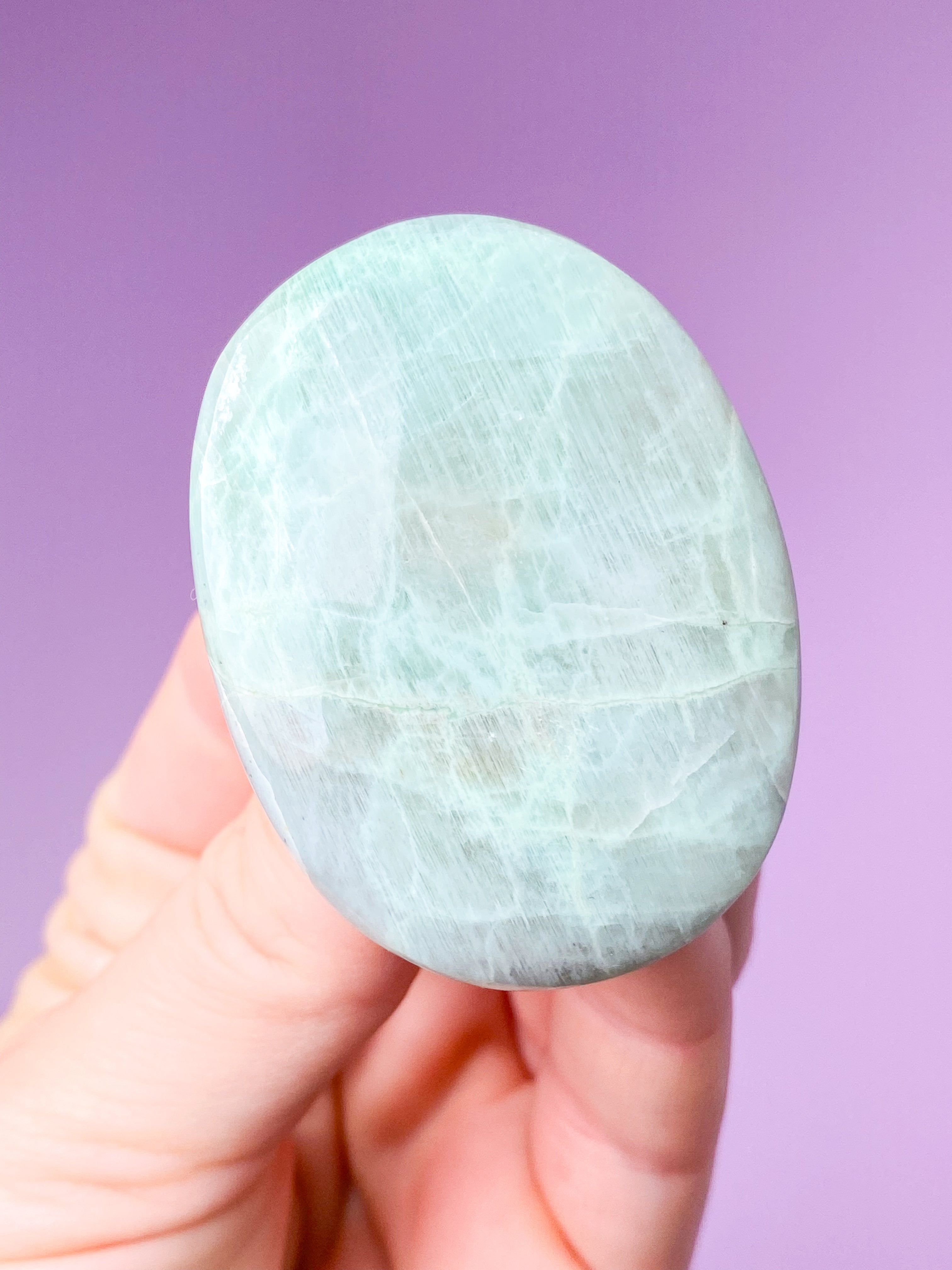 Grøn Månesten (Garnierit) Palmstone (Nr. 2)