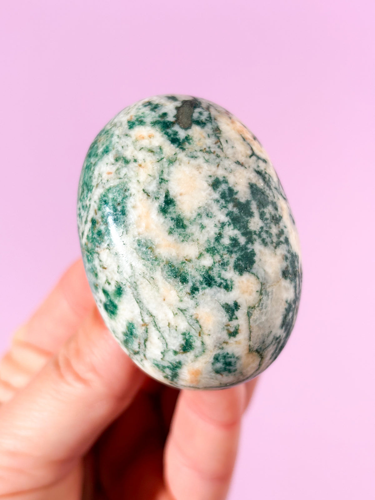 Grøn Heulandit Palmstone (Nr. 7)
