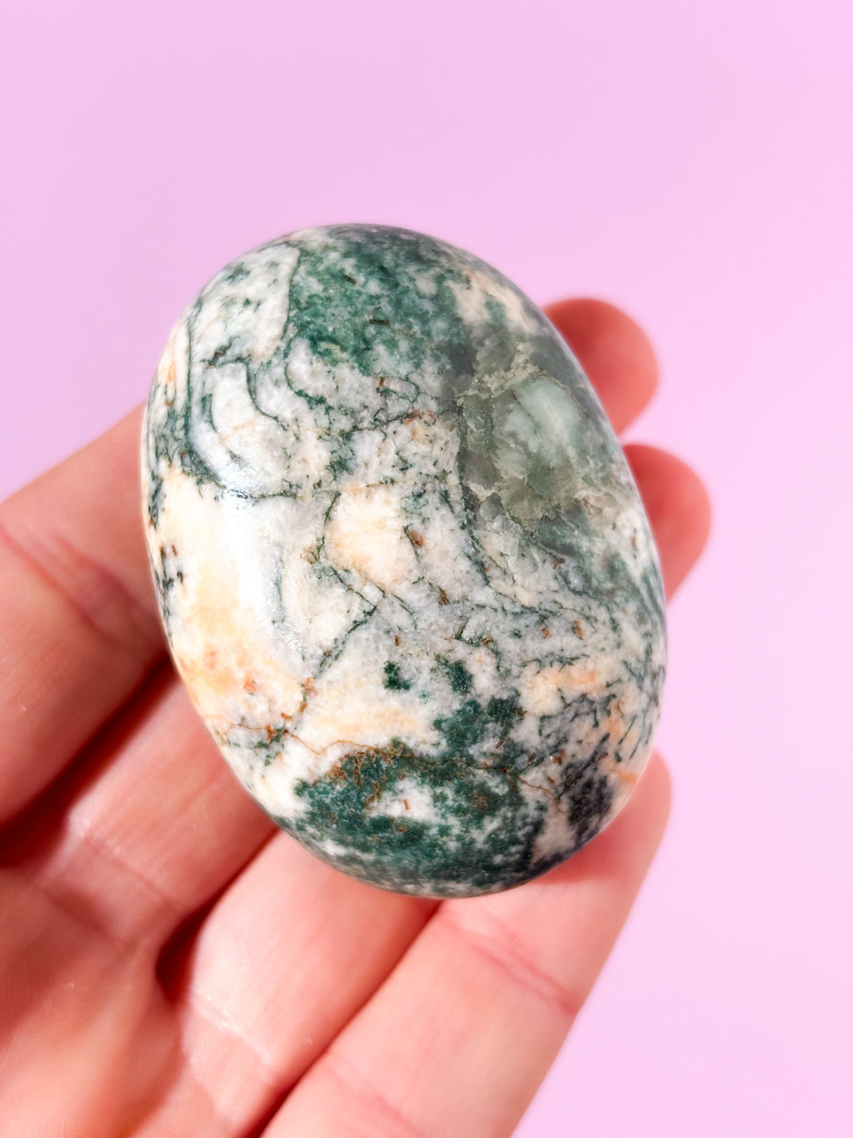 Grøn Heulandit Palmstone (Nr. 7)